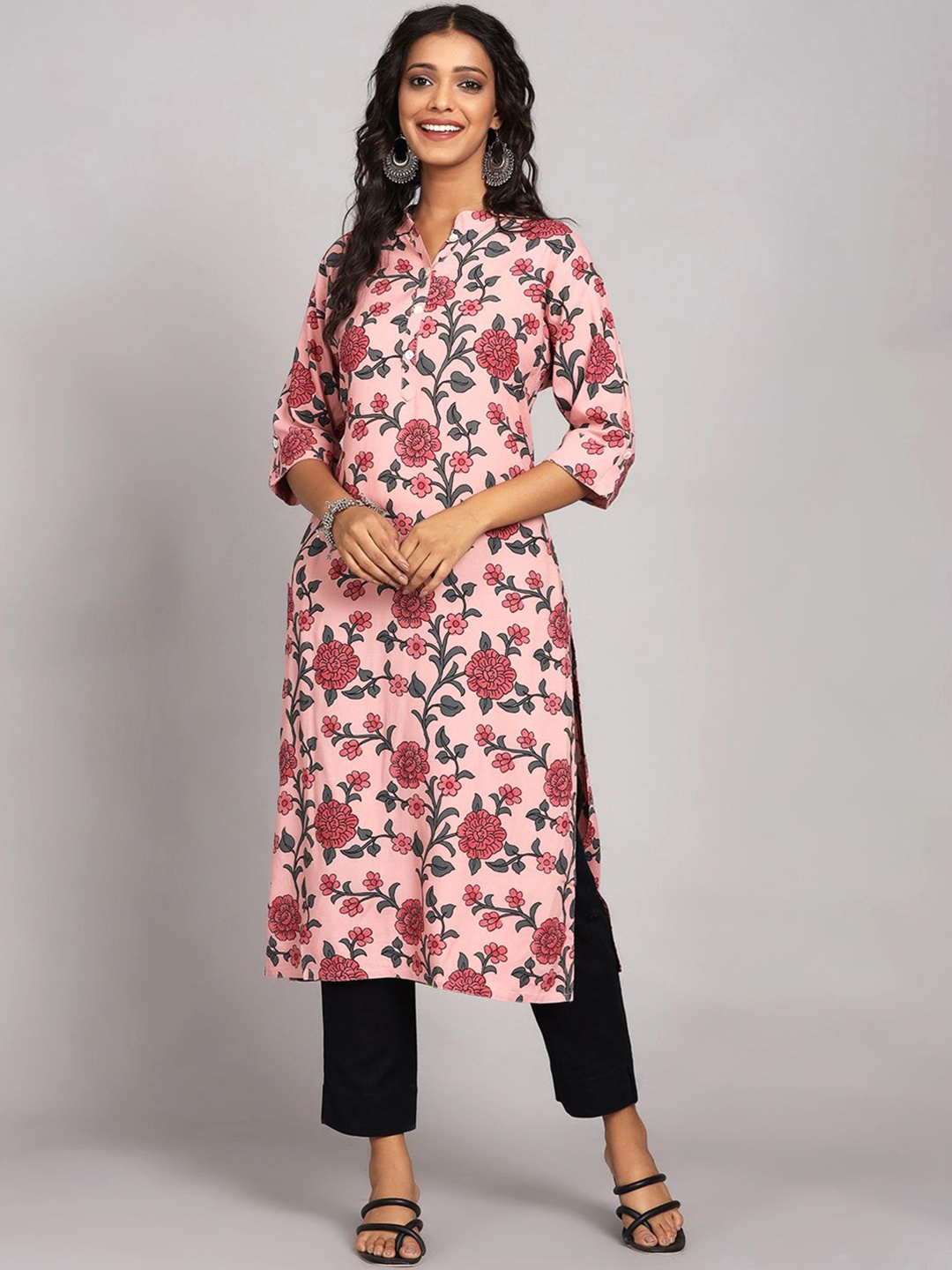 

Chandbaali Floral Printed Kurta, Pink