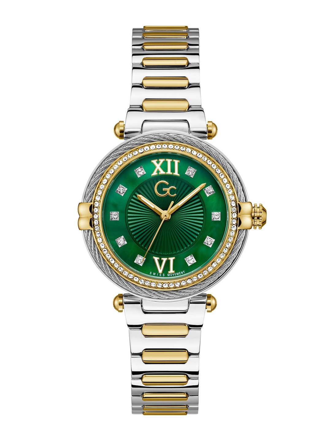 

GC Vogue Cable Women Embellished Dial & Stainless Steel Straps Analogue Watch Z52002L9MF, Green