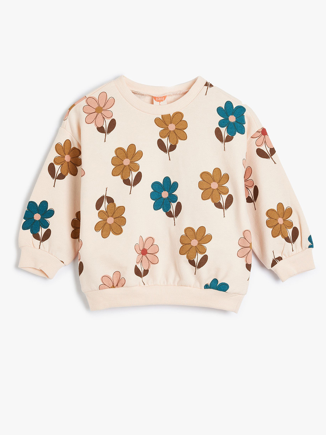 

Koton Girls Floral Printed Round Neck Cotton Pullover Sweatshirt, Pink