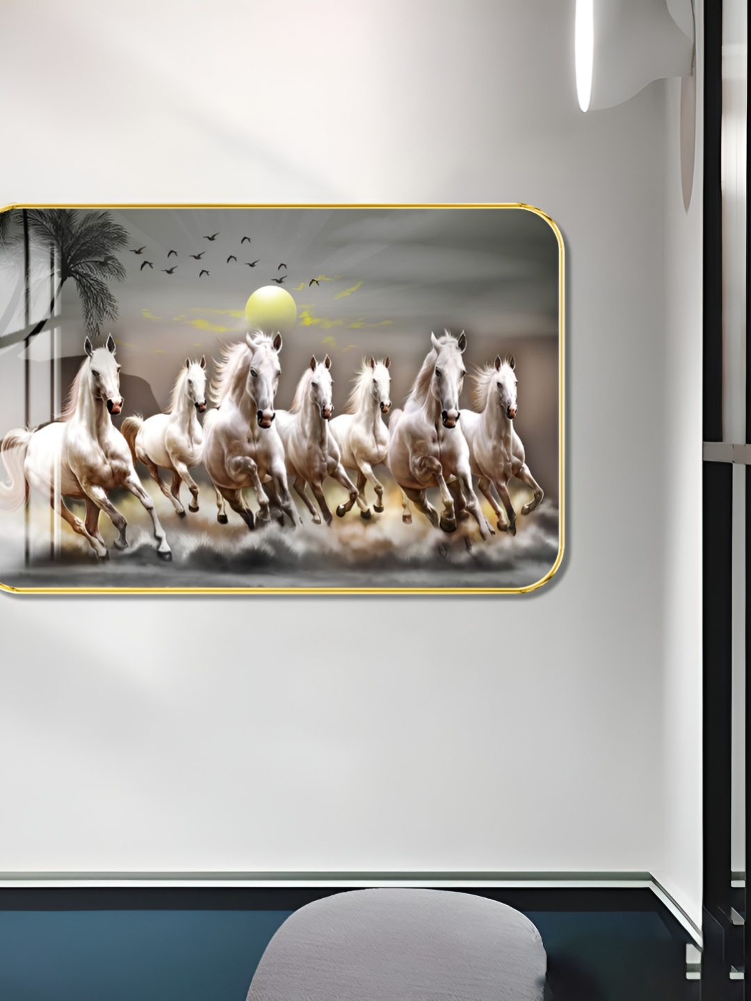 

WALLMAX Gold-Toned & White Wooden Wall Art