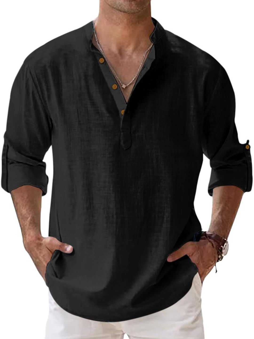 

Zombom Men Kurta, Black
