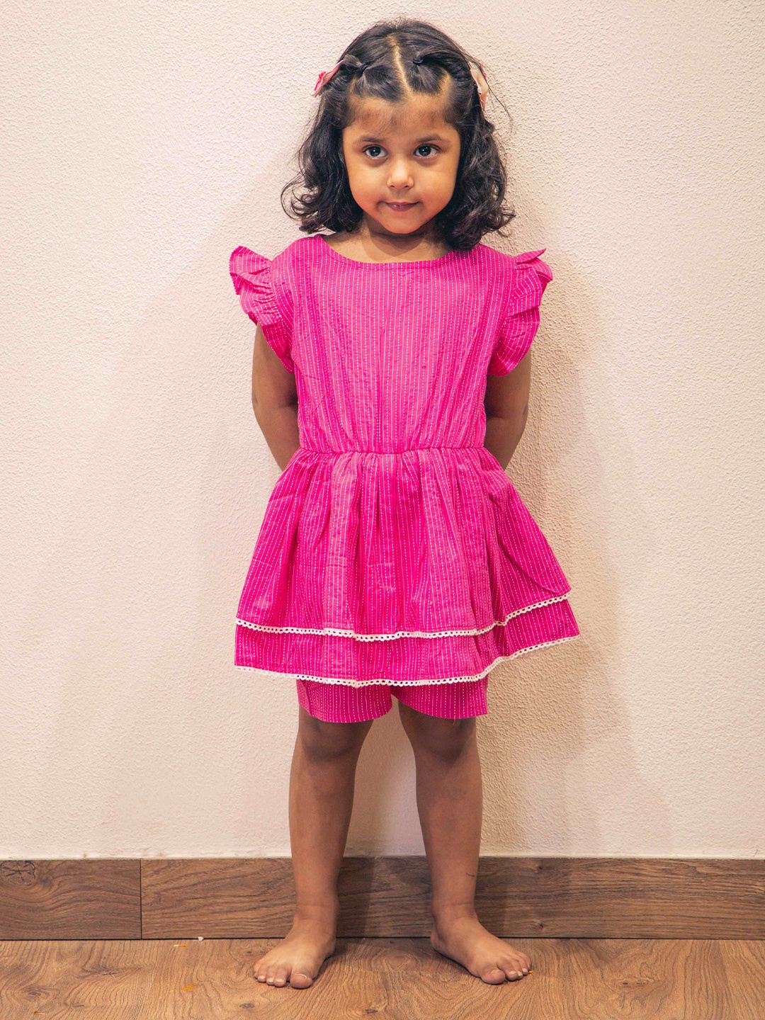 

Hoshi by A&T Girls with Layered Jumpsuit, Pink