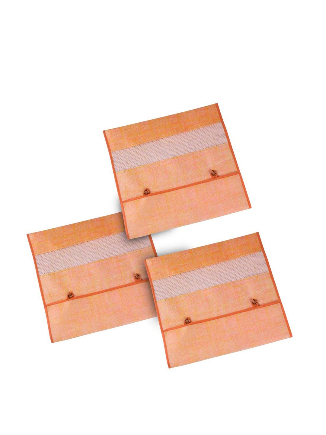 

prettykrafts Orange 3 Pieces Multi-Utility Organiser