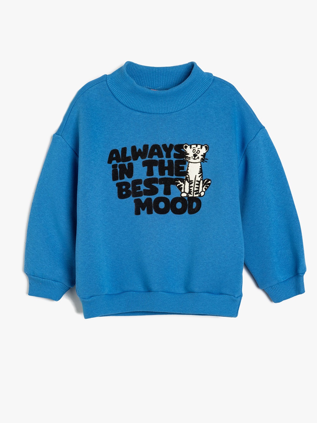 

Koton Boys Typography Printed High Neck Cotton Pullover Sweatshirt, Blue