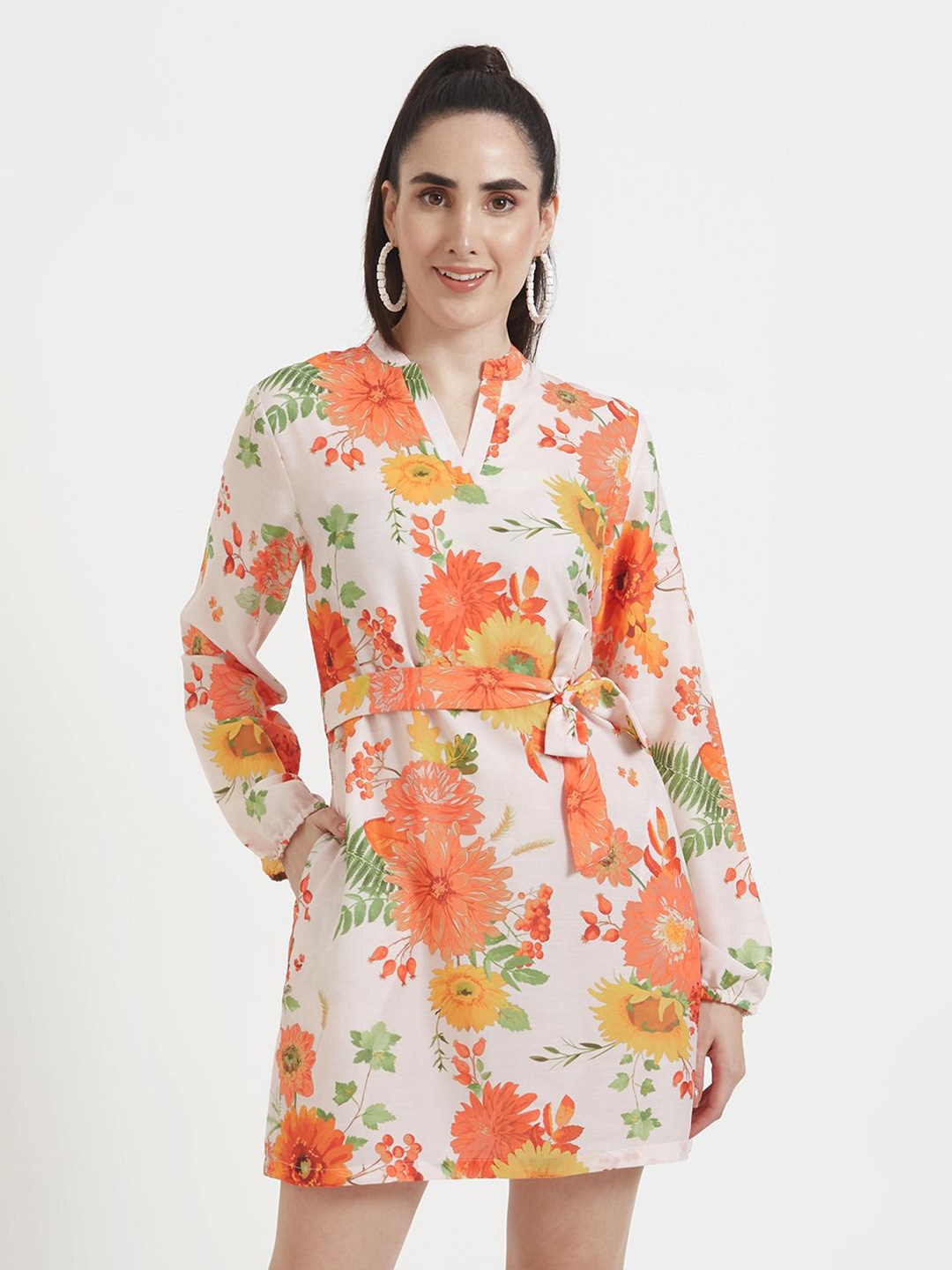 

AMSWAN Floral Printed A-Line Midi Dress, Multi
