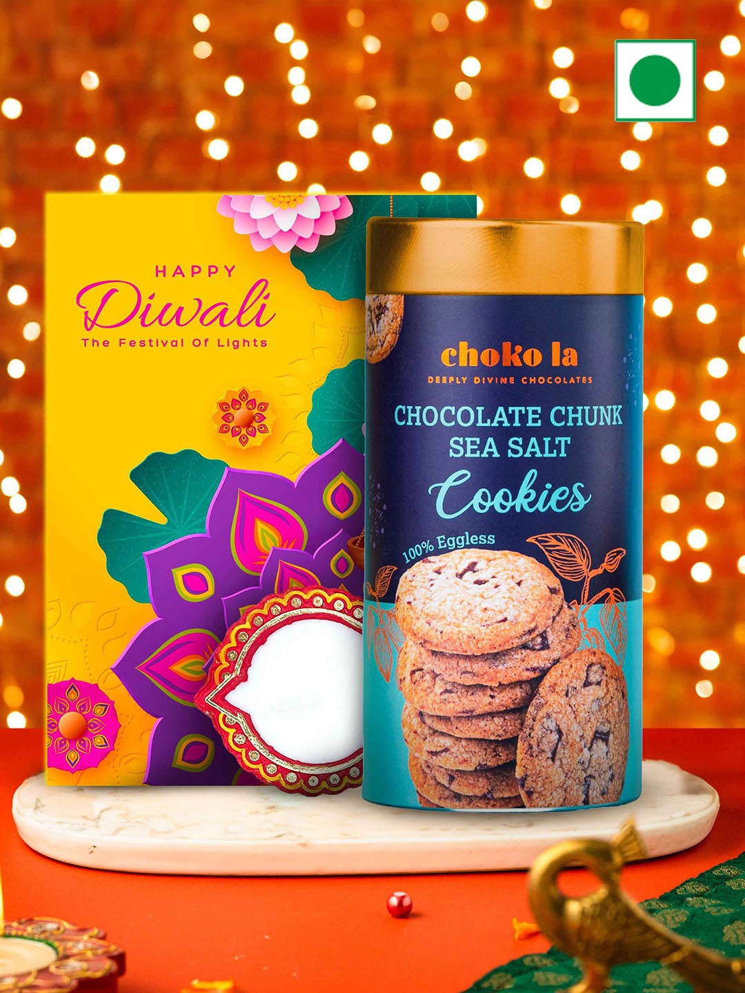 

choko la Chunk Sea Salt Cookies Diwali special, Orange