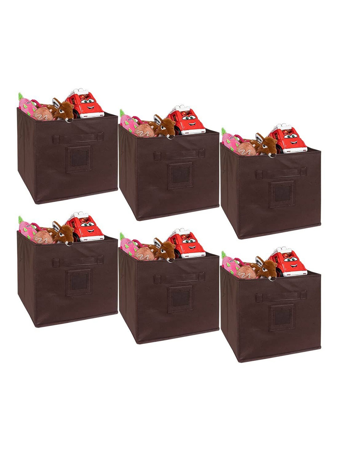 

prettykrafts Brown 6 Pieces Multi Utility Storage Organisers With Handle