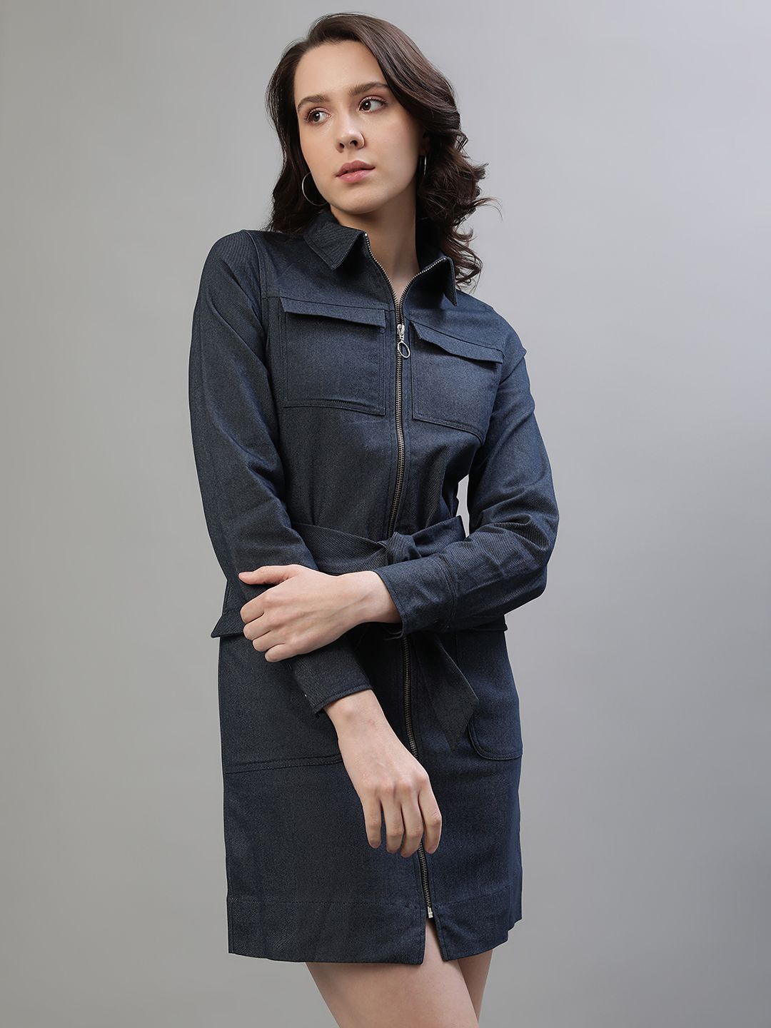 

Iconic Women A-Line Mini Dress, Blue