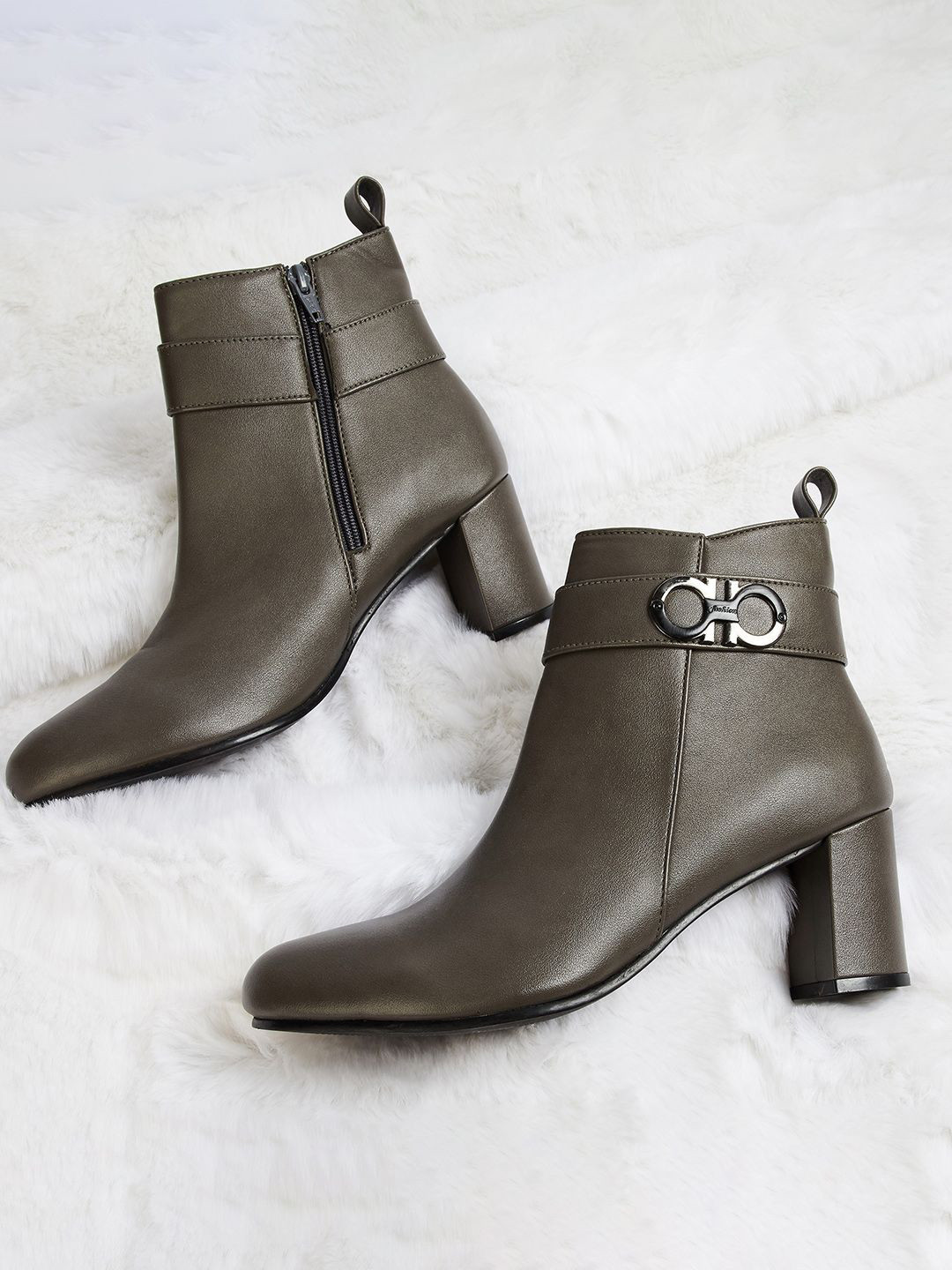 

Ginger by Lifestyle Women Block Heeled Boots, Grey