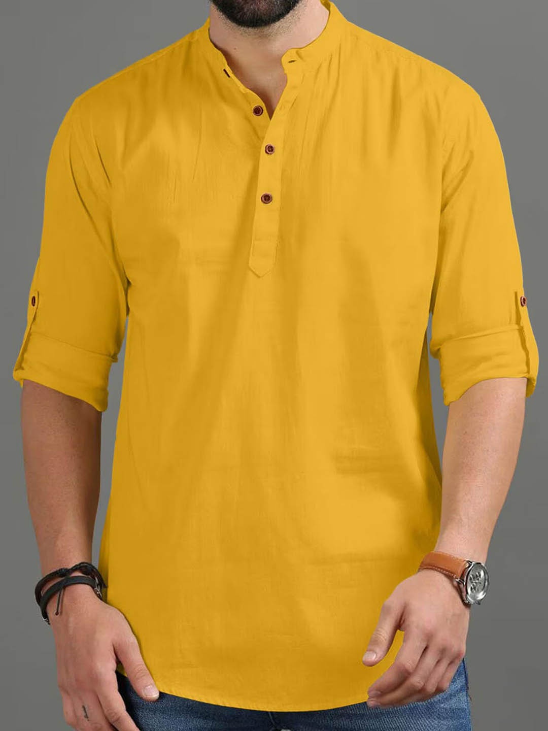 

Vida Loca Men Kurta, Yellow