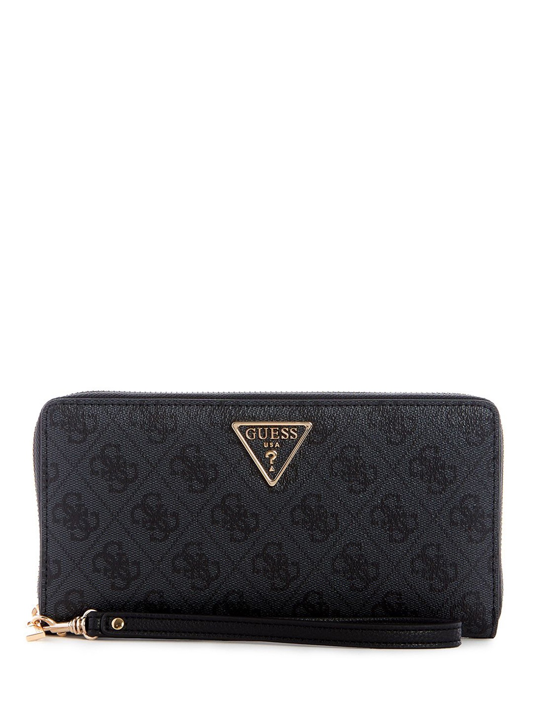 

GUESS Women Printed PU Zip Around Wallet, Black