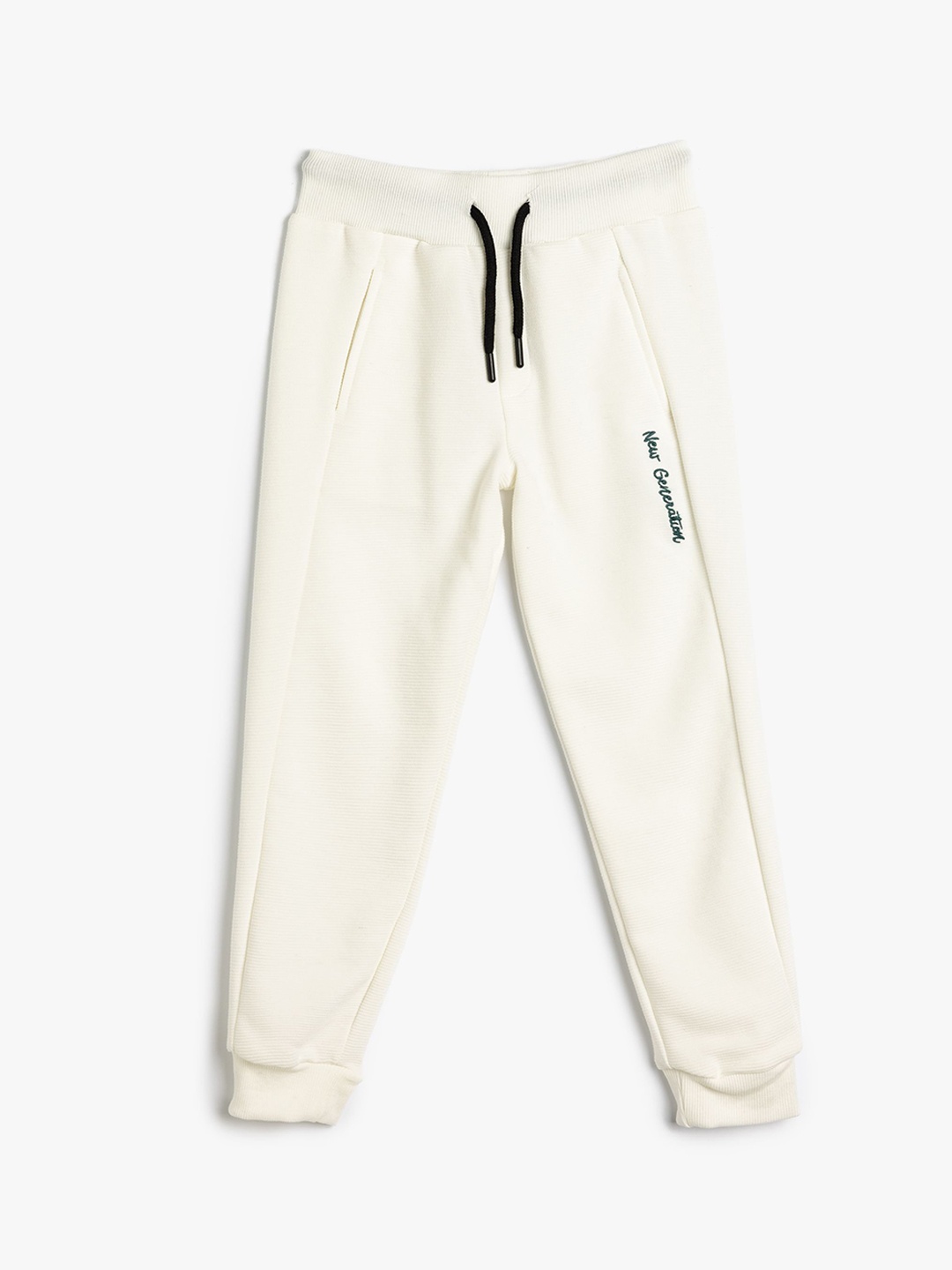

Koton Boys Solid Cotton Mid Rise Joggers, Off white