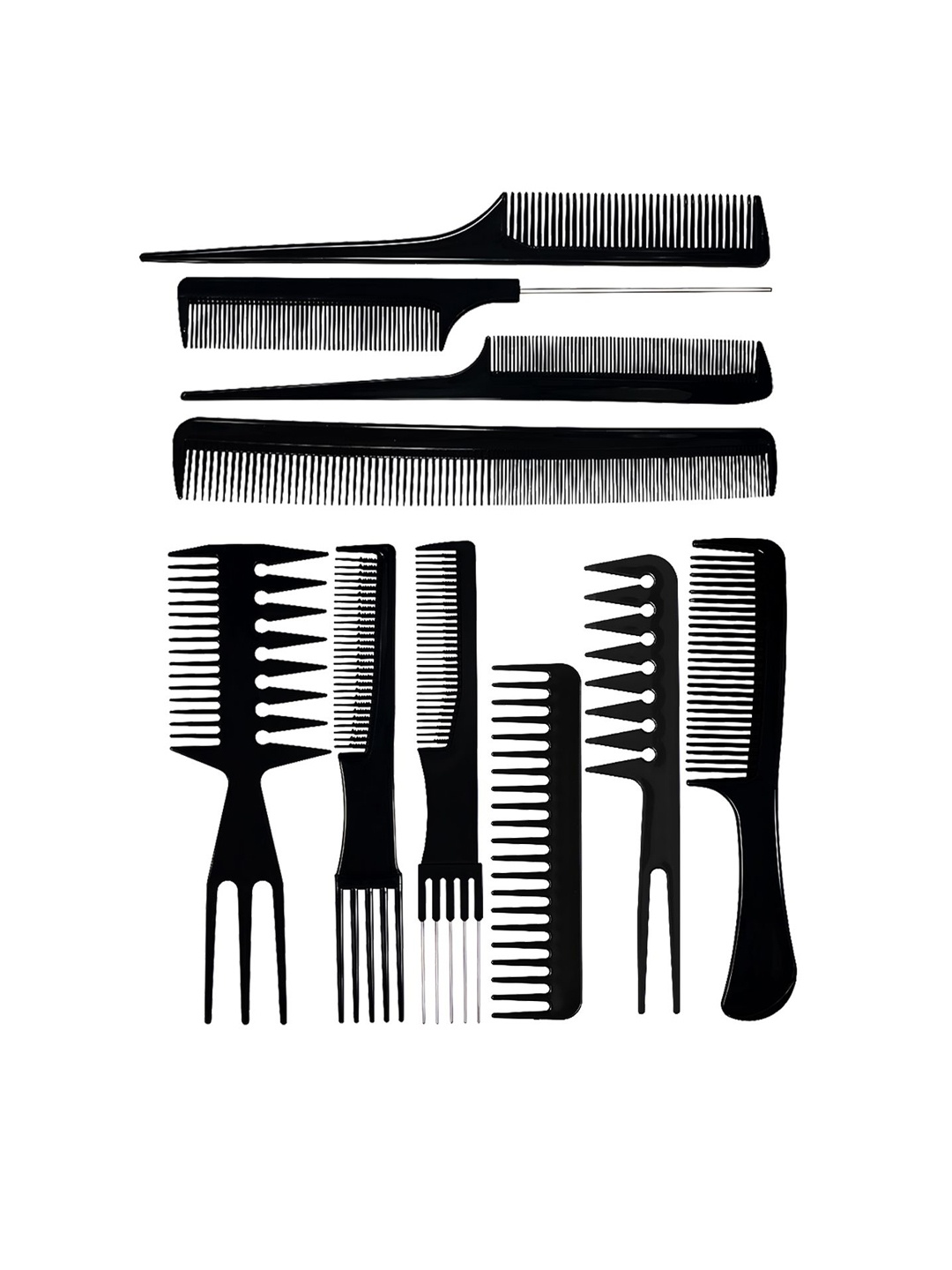 

MATRA Set Of 10 Professional Hair Comb, Black