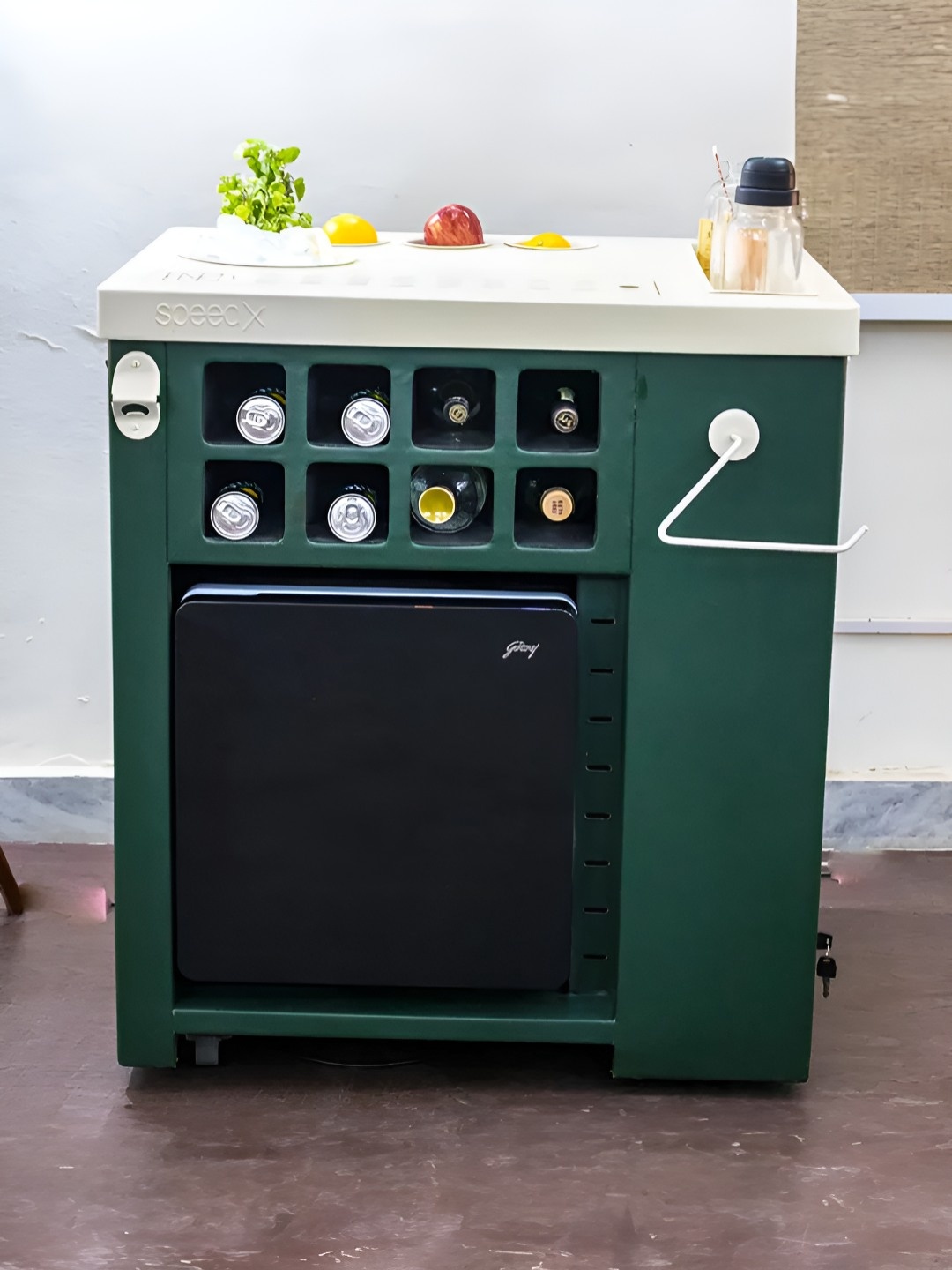 

Haus of Bars Emerald Green SpeedX - Model X Bar Cabinet