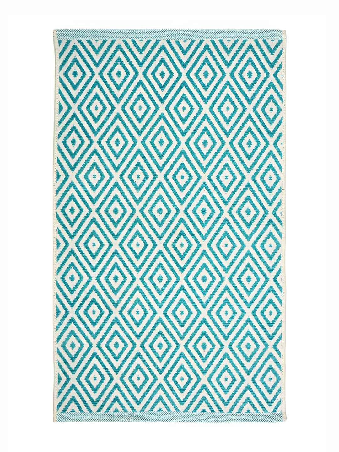 

Saral Home Green & White Antiskid Cotton Dhurries