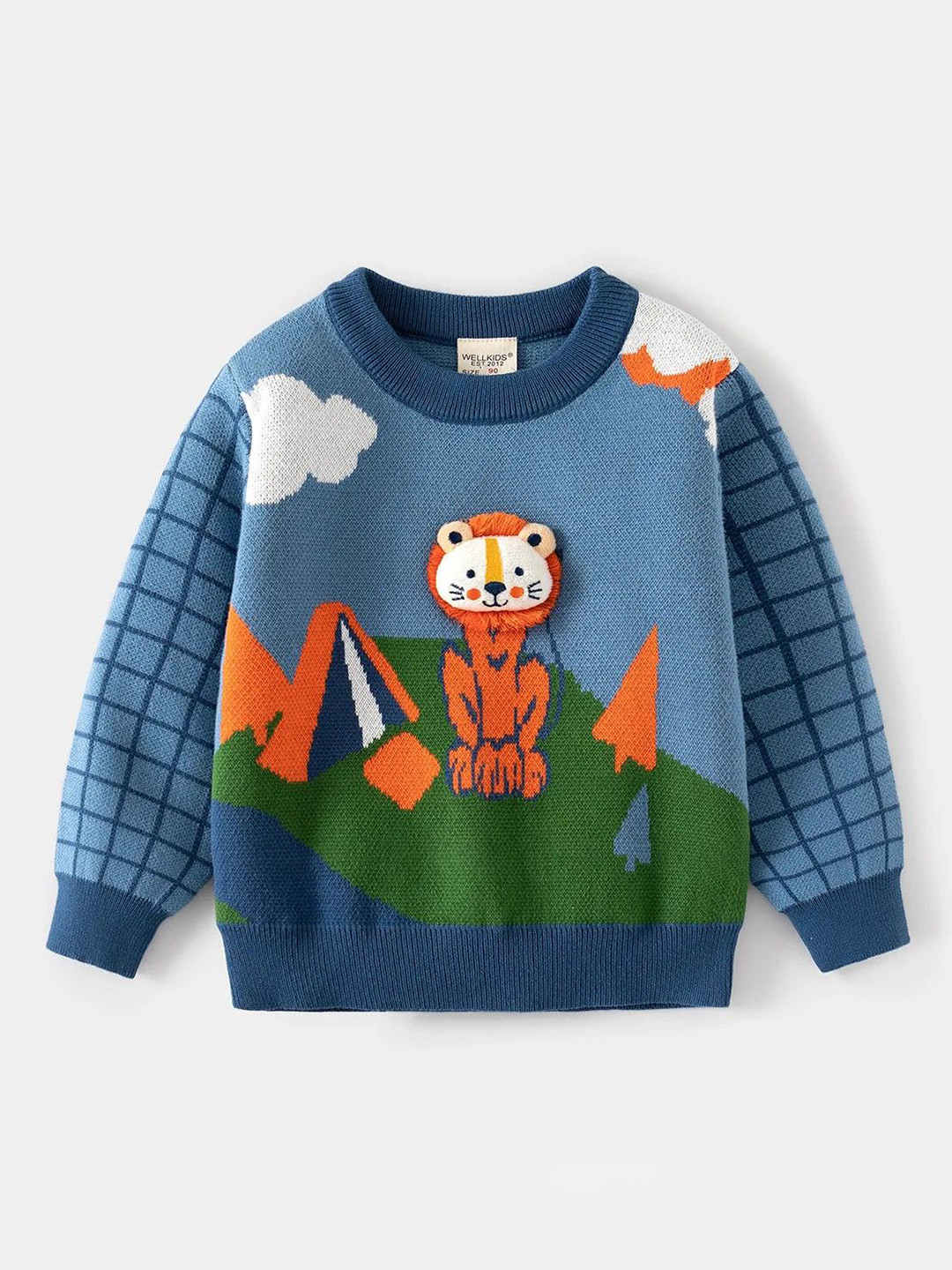 

TrendyKid Boys Graphic Printed Round Neck Cotton Pullover Sweatshirt, Blue