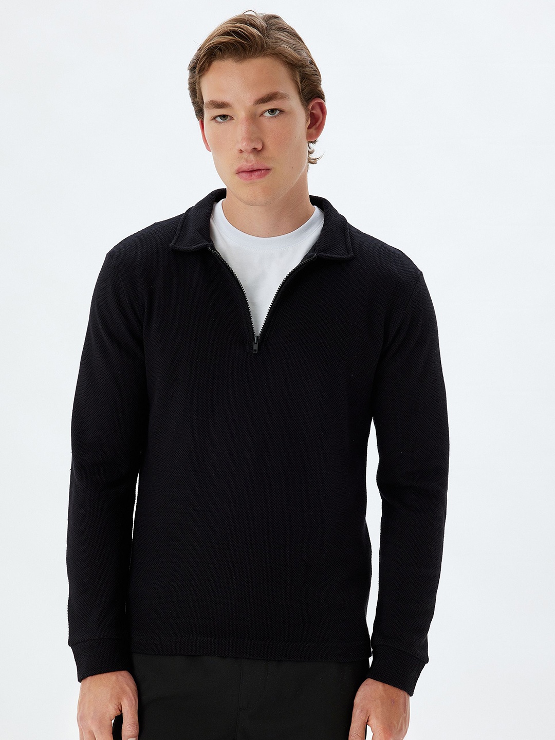 

Koton Men Cotton Front-Open, Black
