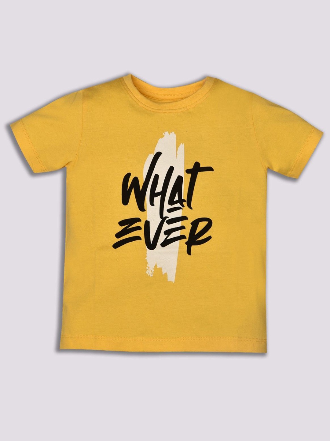 

YK Boys Typography Printed Round Neck Cotton T-shirt, Yellow
