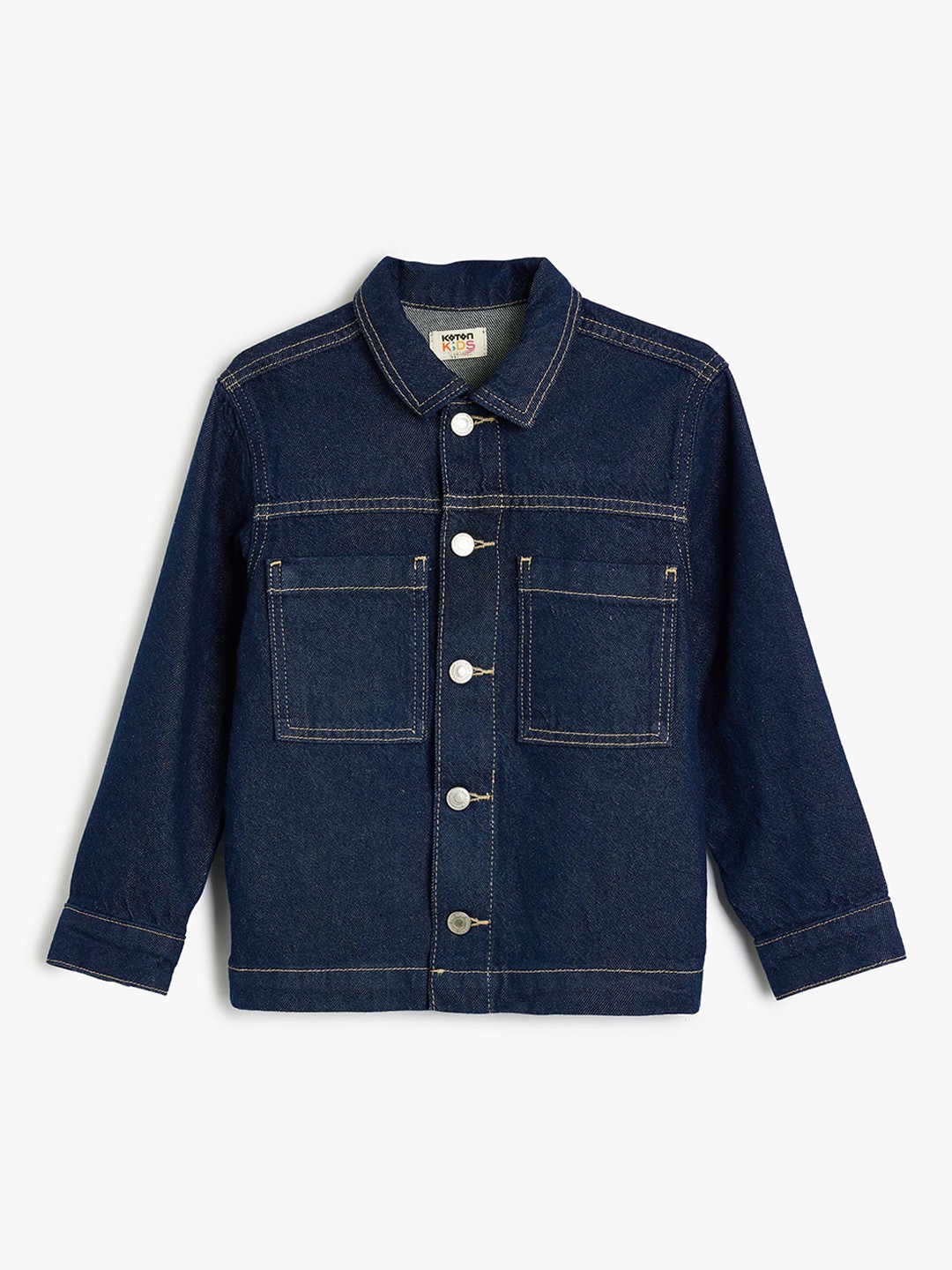 

Koton Boys Spread Collar Washed Denim Jacket, Blue