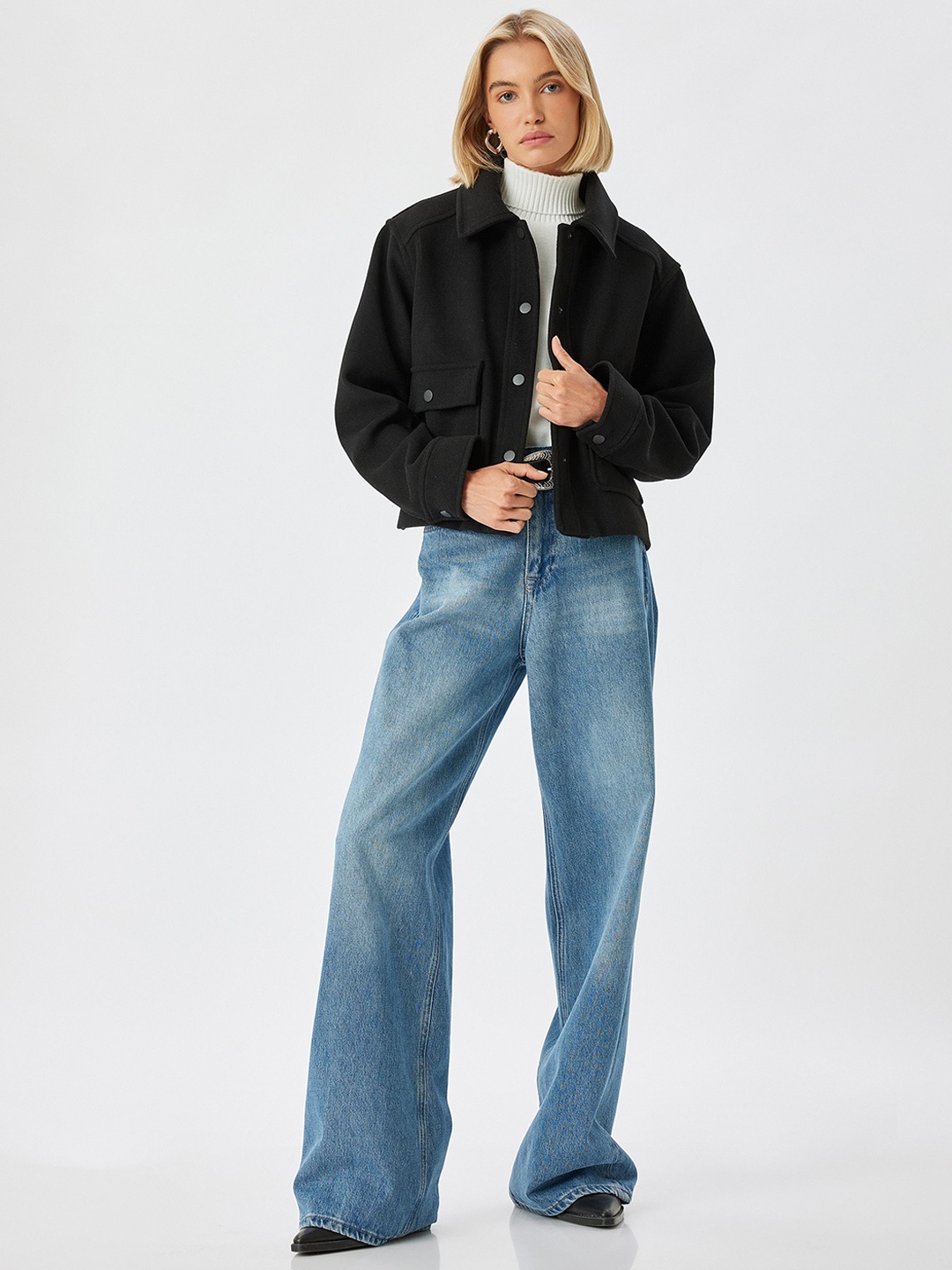 

Koton Women Denim Jacket, Black