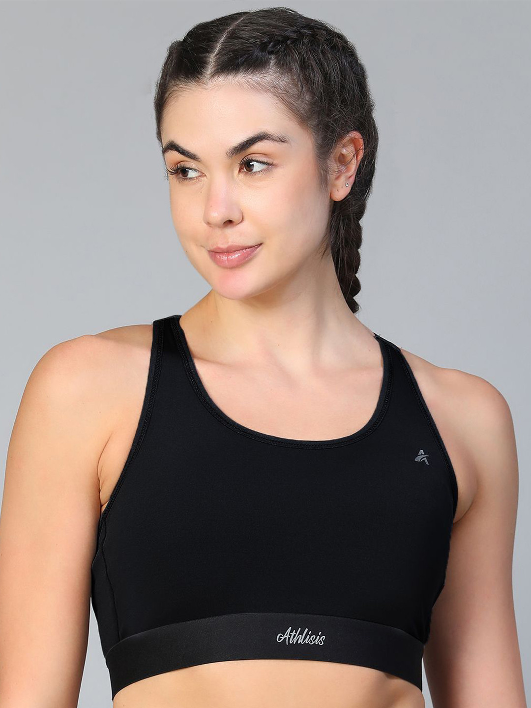 

ATHLISIS Medium Coverage Workout Bra, Black