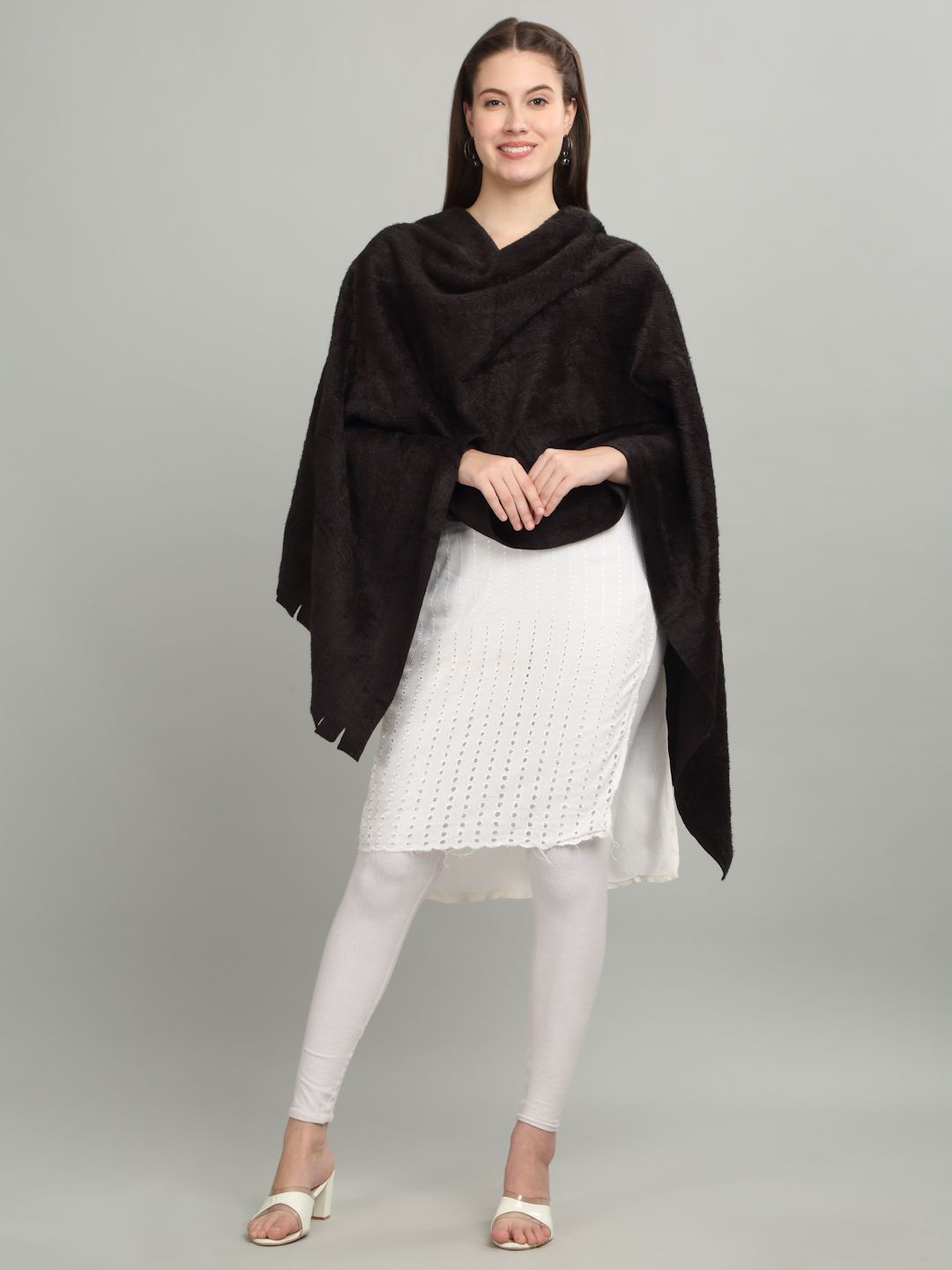 

J Style Women Acrylic Solid Stole, Black