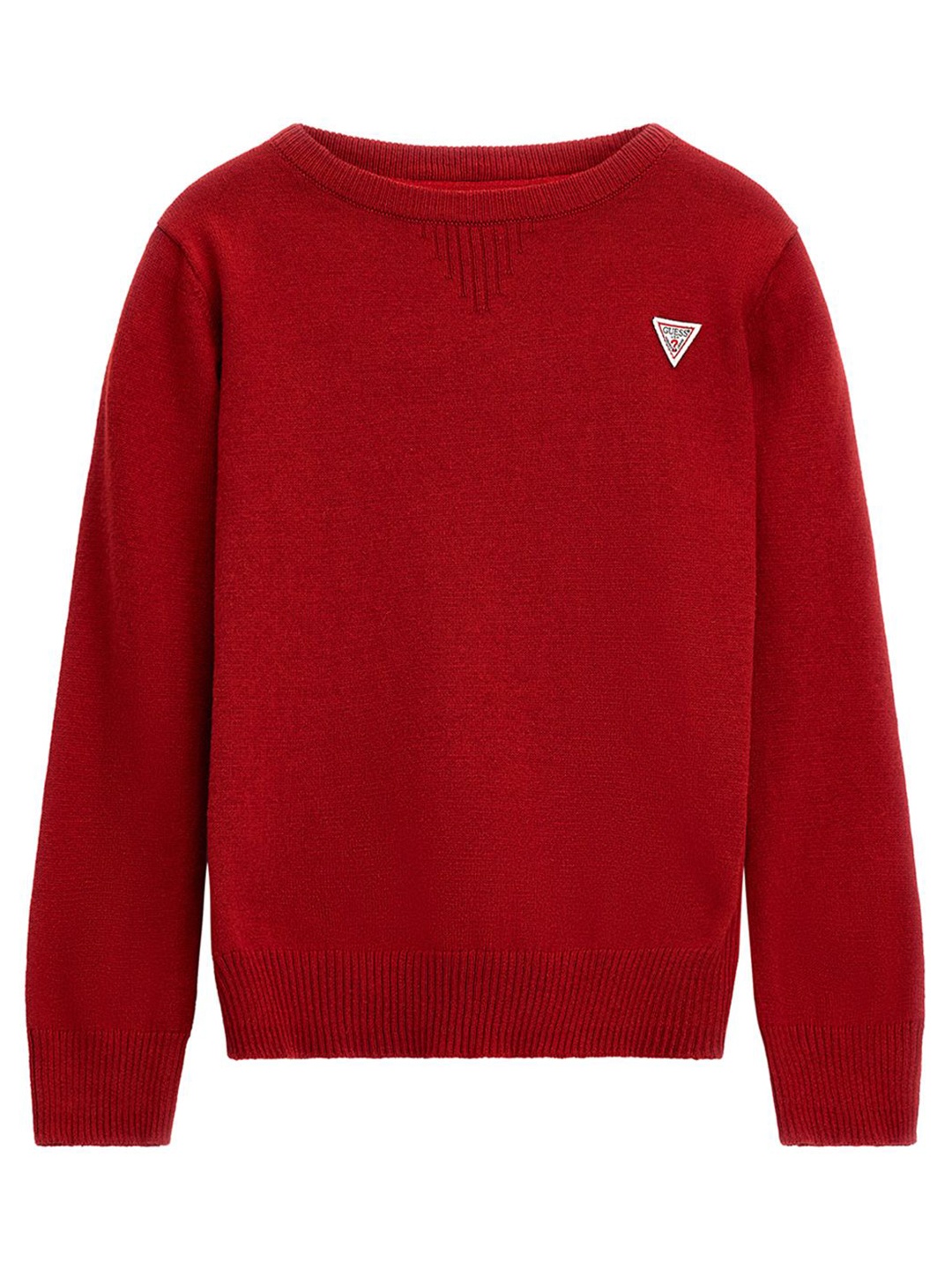 

GUESS kids Boys Solid Round Neck Cotton Pullover Sweatshirt, Red