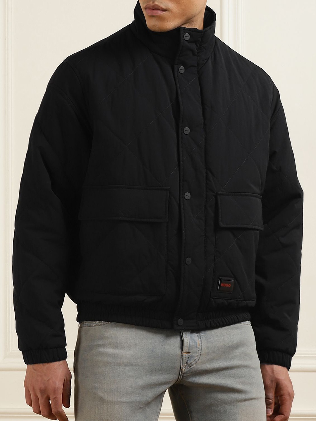 

HUGO Men Open Front Jacket, Black