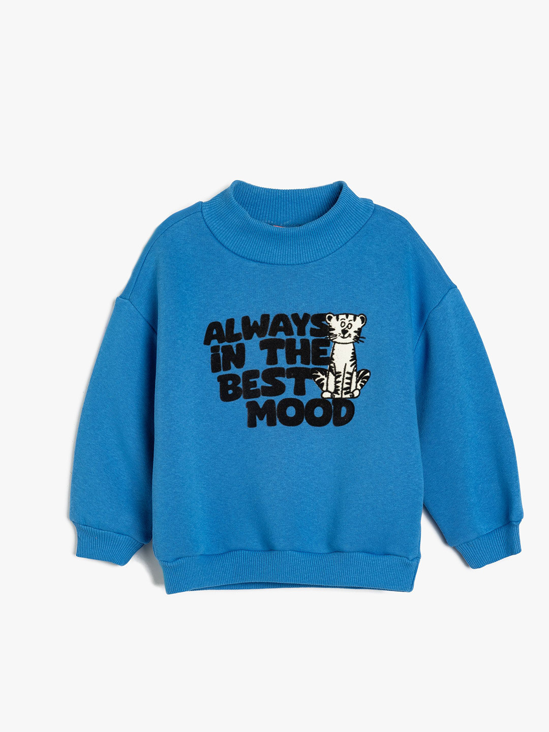 

Koton Boys Typography Printed High Neck Cotton Pullover Sweatshirt, Blue