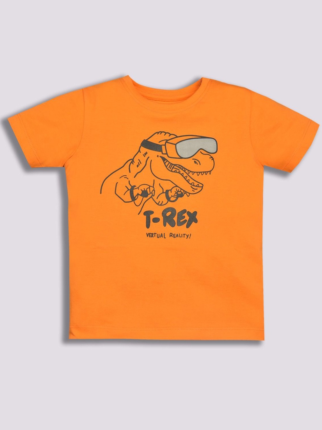 

YK Boys Graphic Printed Round Neck Cotton T-shirt, Orange