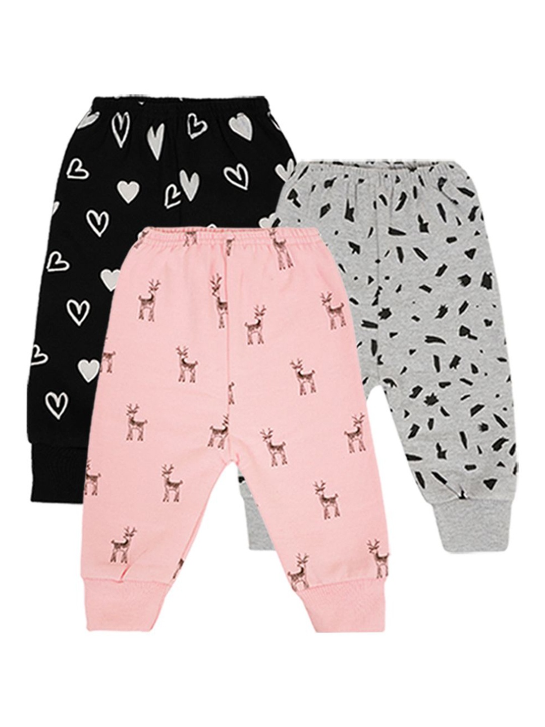 

CLAP Kids Set of 3 Printed Winter Fleece Track Pants, Black