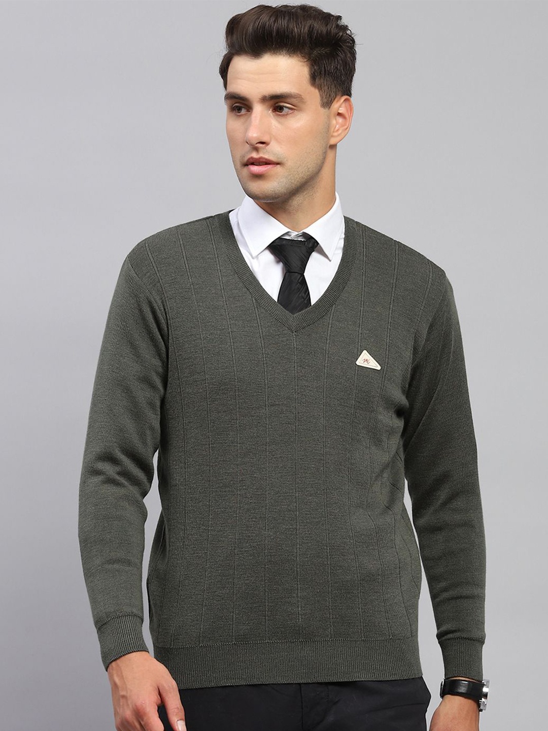 

Monte Carlo Men Woollen Pullover Sweaters, Olive