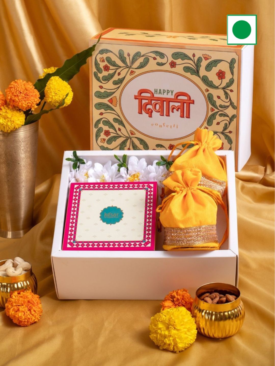

Confetti Gifts Set Of 5 Festive Assorted Gifts, Yellow