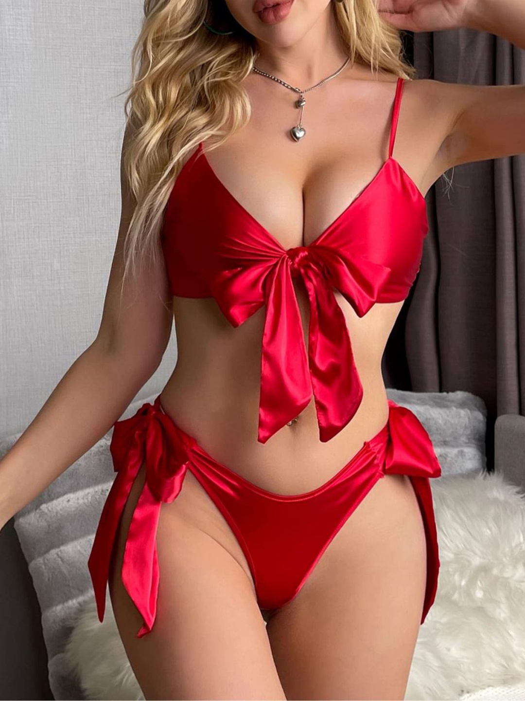 

CareDone Non Padded Lingerie Set DDBabyDoll(38-Red)-S-Red