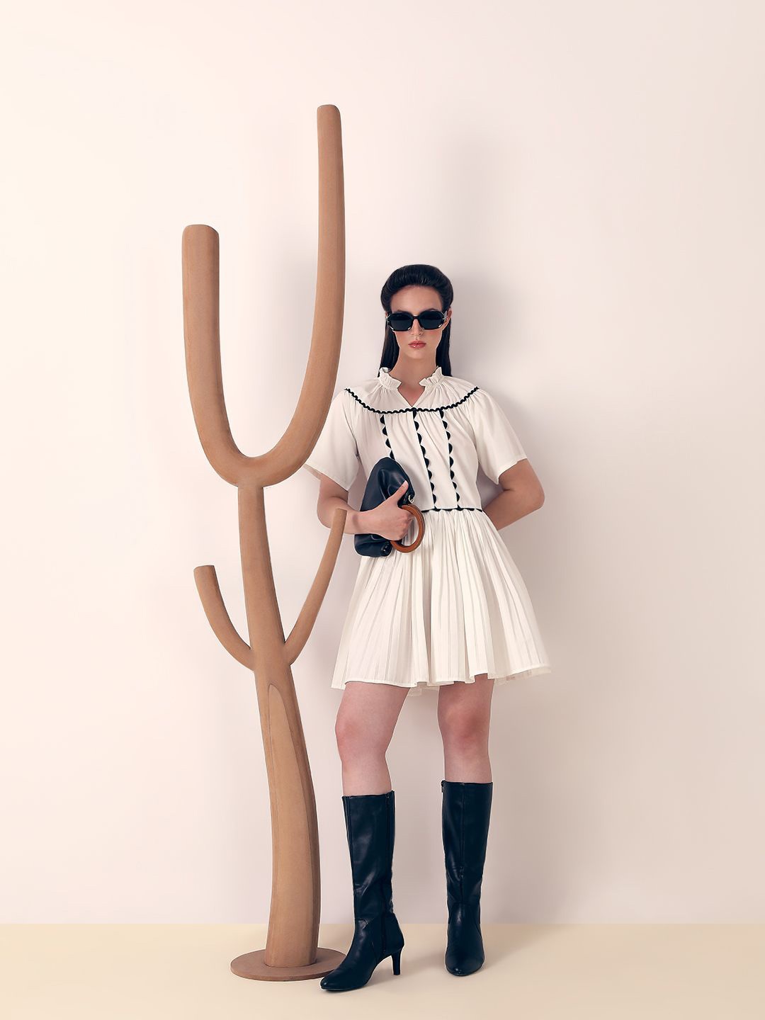 

Vero Moda Women Flared Sleeve Fit & Flare Dress, White