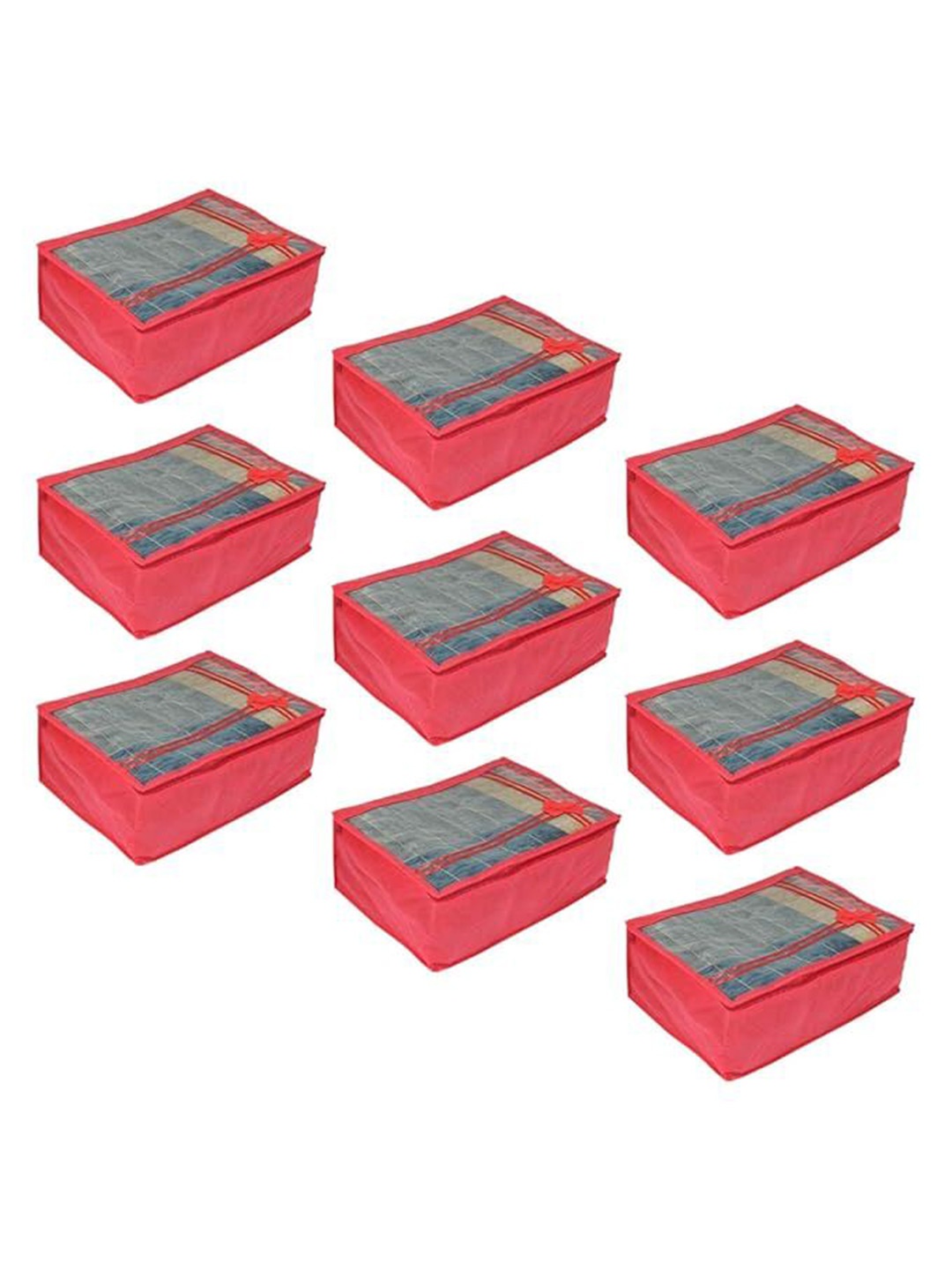 

prettykrafts Red 9 Pieces Multi-Utility Organisers