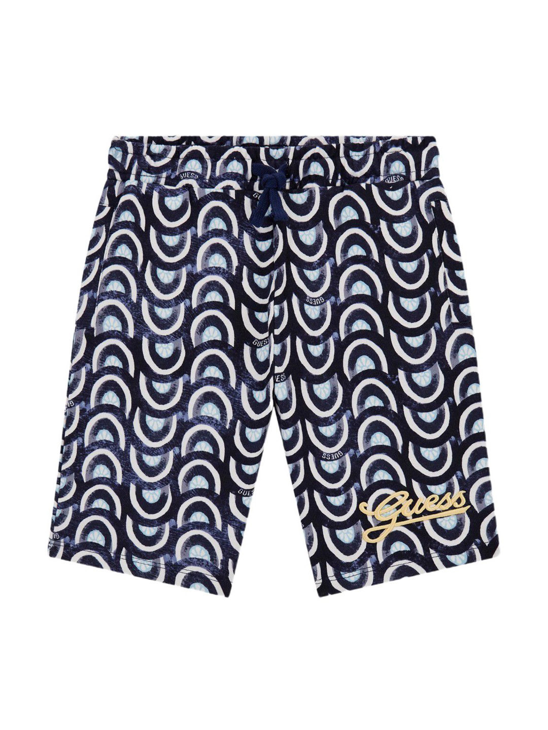 

GUESS kids Boys Mid-Rise Floral Printed Shorts, Black