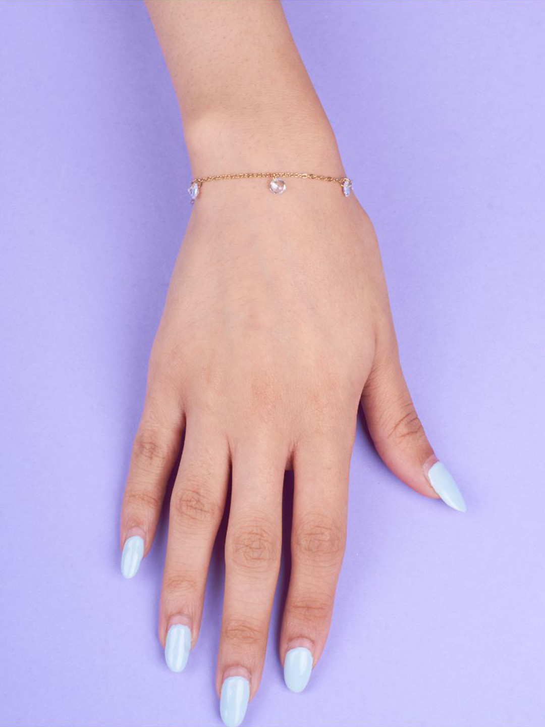 

SALTY Stainless Steel Stone Studded Link Bracelet, Gold