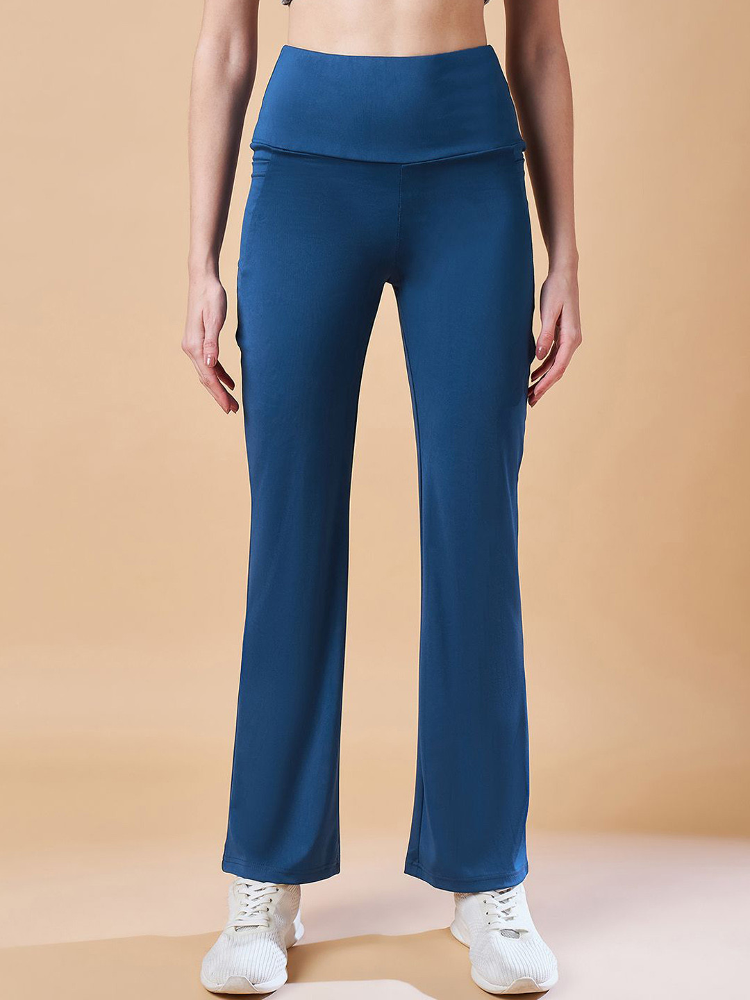 

COLOR CAPITAL Pack Of 4 Flared-Fit Ankle-Length Gym Tights, Blue