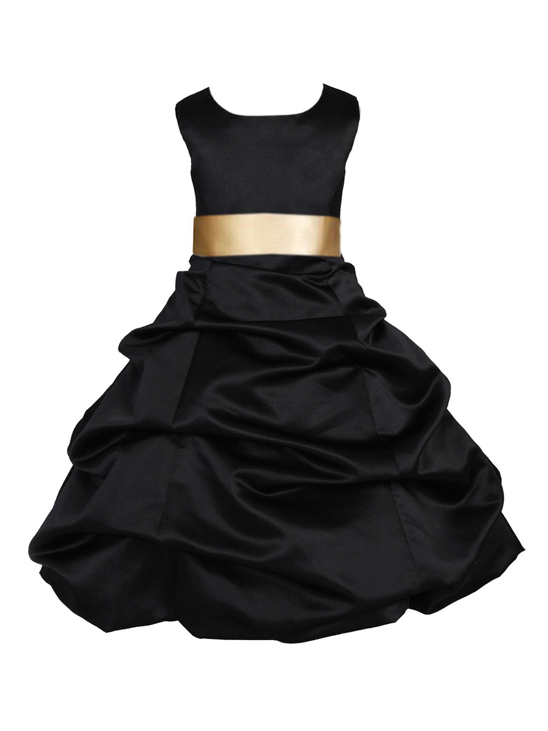 

Wish little Girls Self Design Belted A-Line Dress, Black