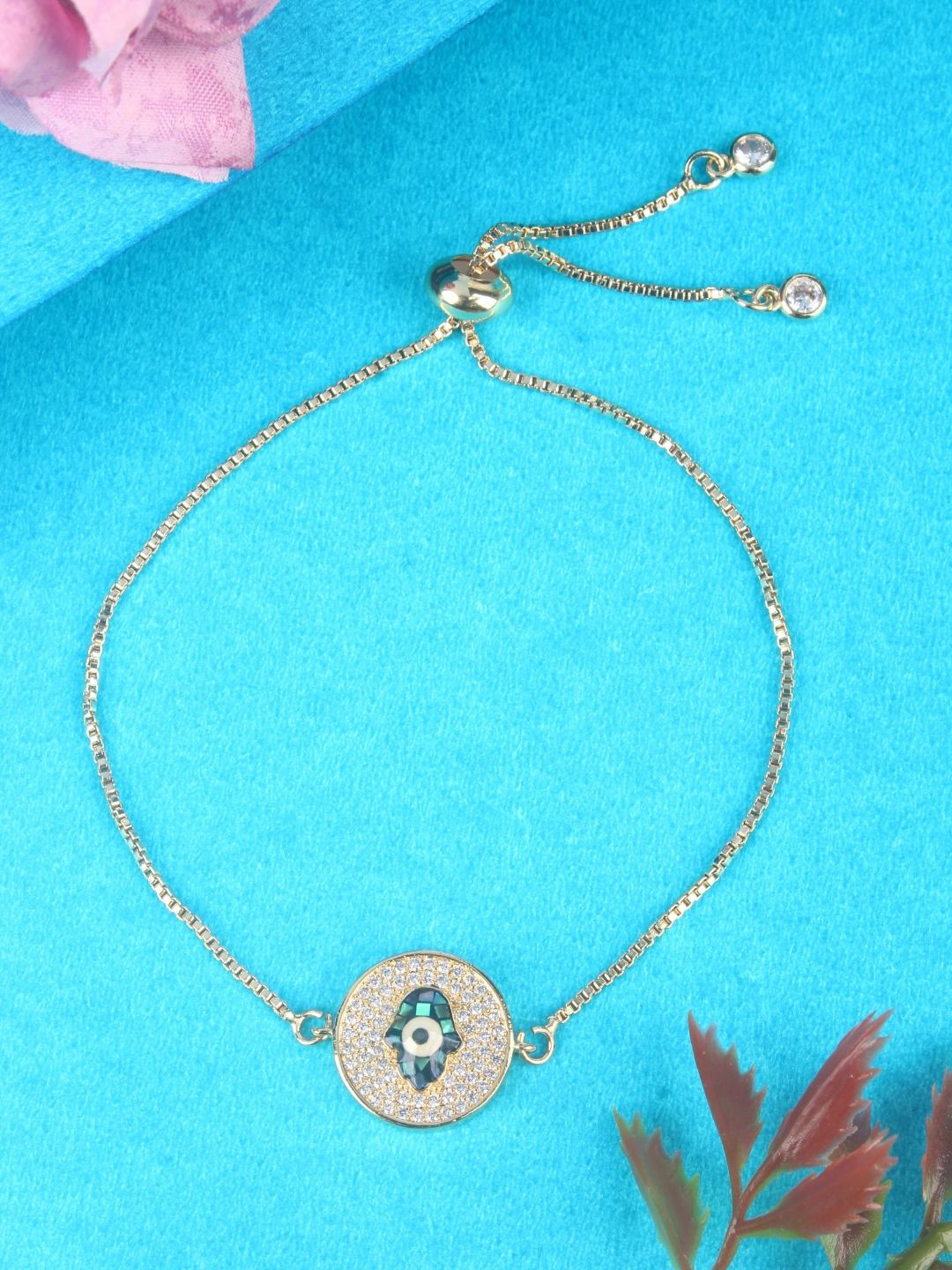 

KPOP Cubic Zirconia Gold-Plated Charm Bracelet
