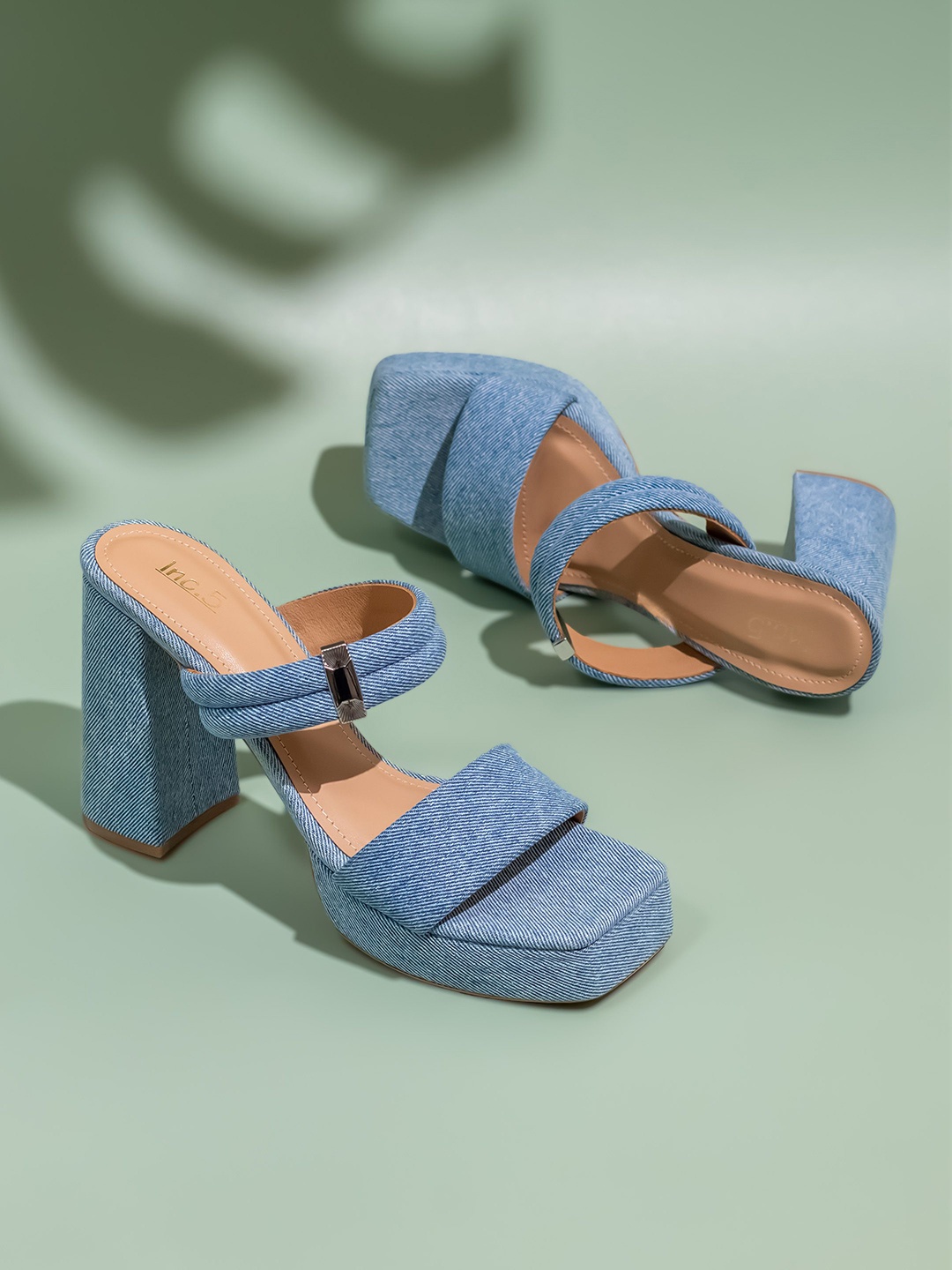 

Inc 5 Women High-Top Open Toe Block Heel Sandals, Blue