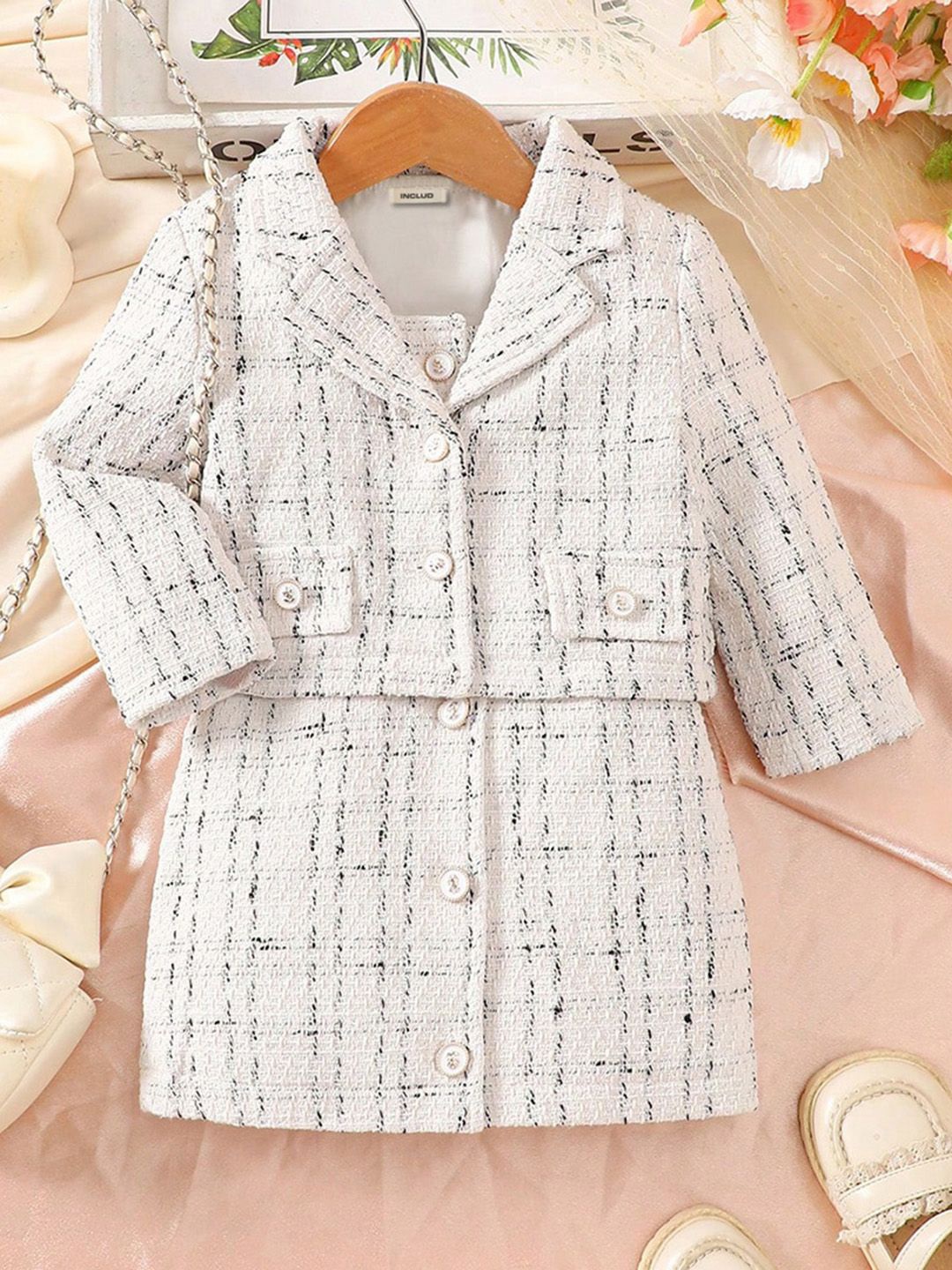 

INCLUD Girls A-Line Dress With Jacket, White