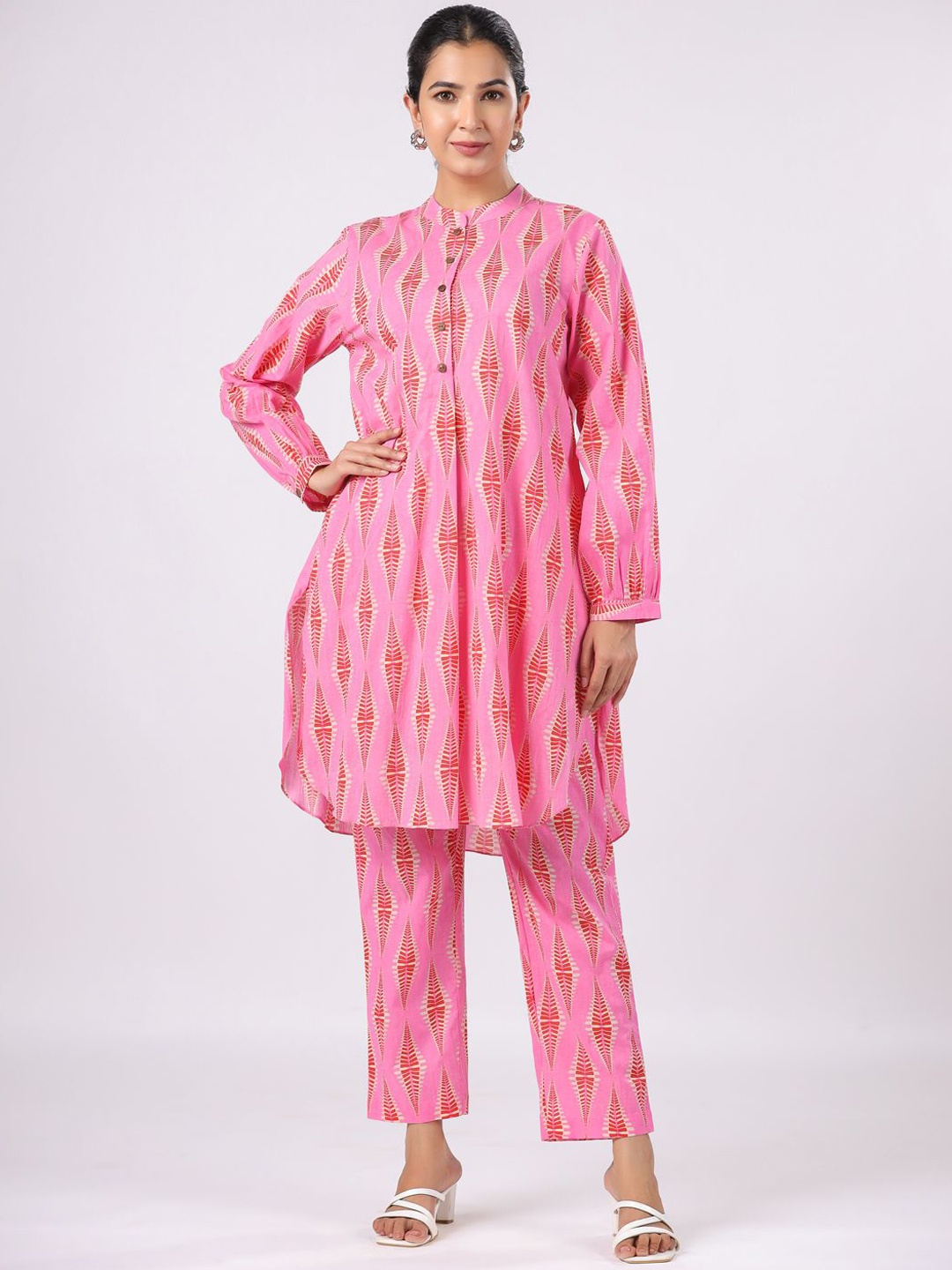 

JAIPURRANG Printed Tunic With Trousers Co-Ords, Pink