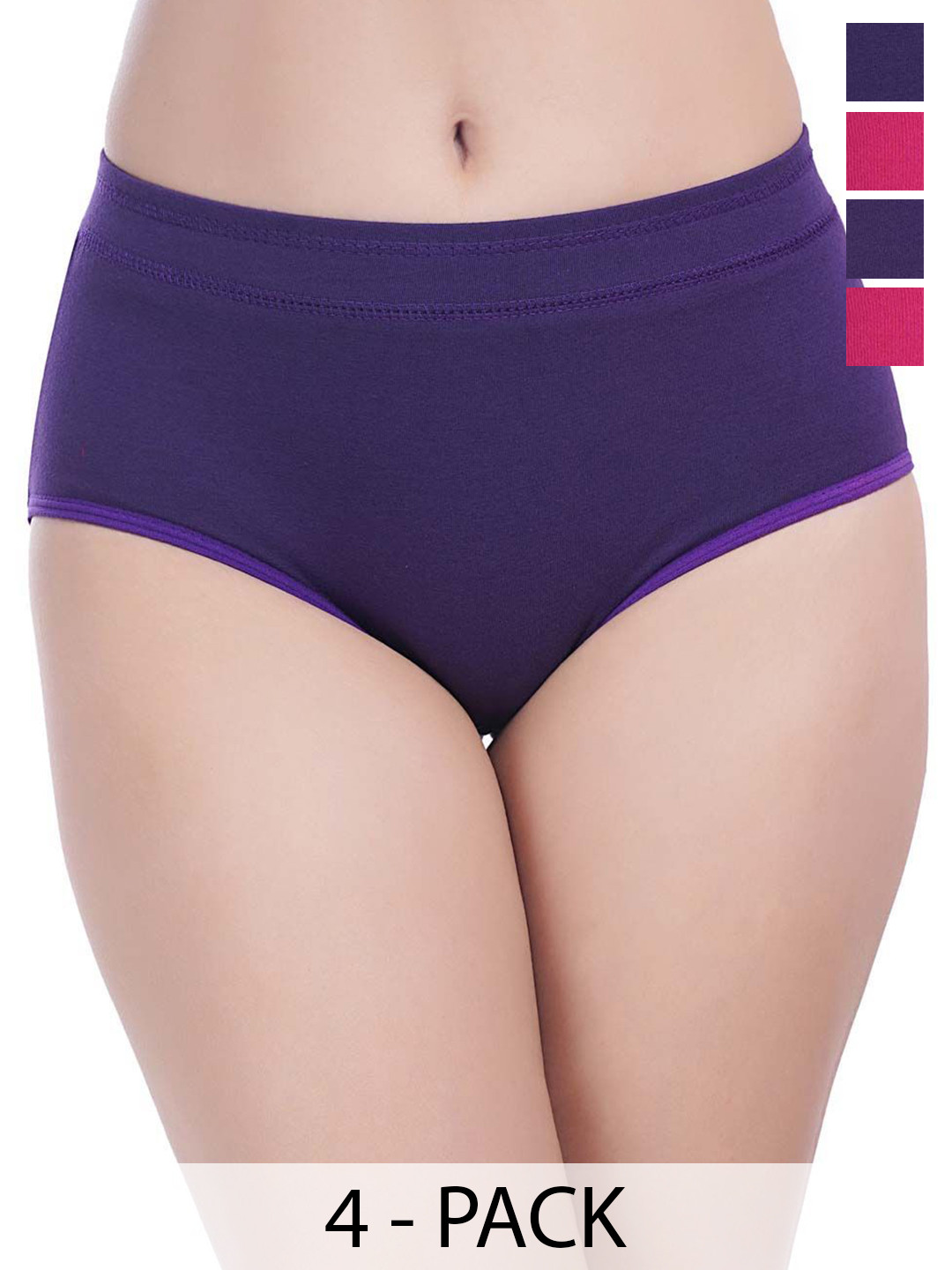 

YOU FOREVER Pack Of 4 Women Hipster Briefs, Purple