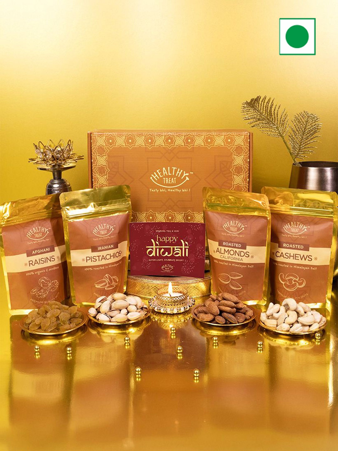 

Healthy Treat Dry Fruit Diwali Gift Hamper, Orange