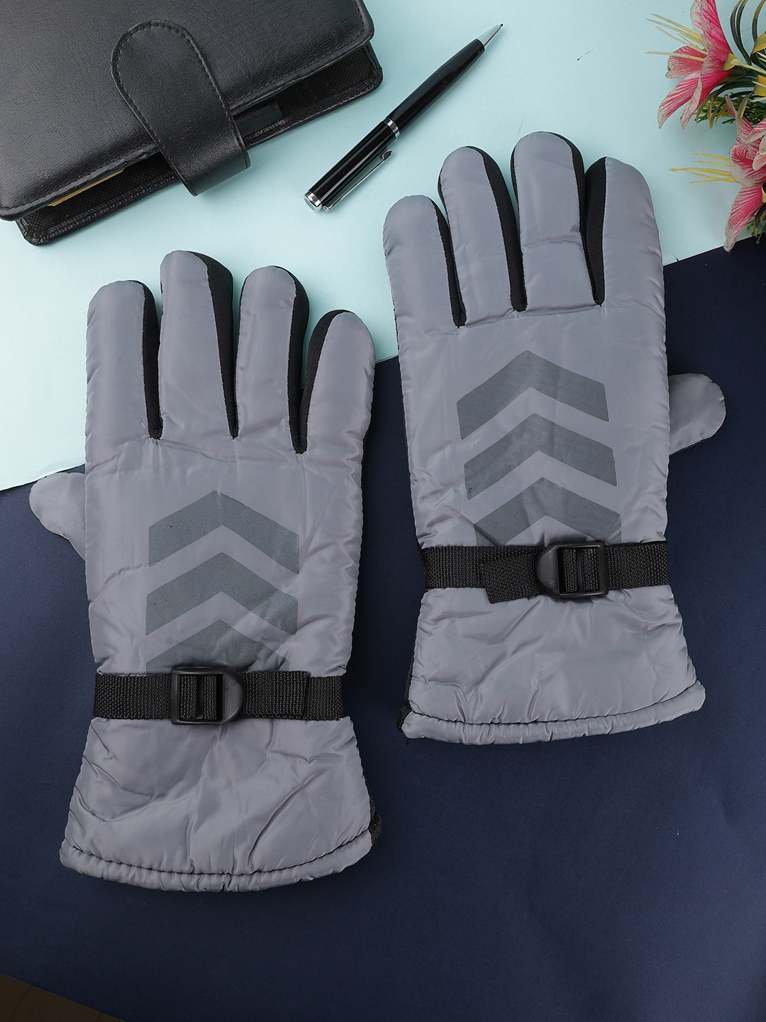 

ELLIS Unisex Patterned Winter Gloves, Grey