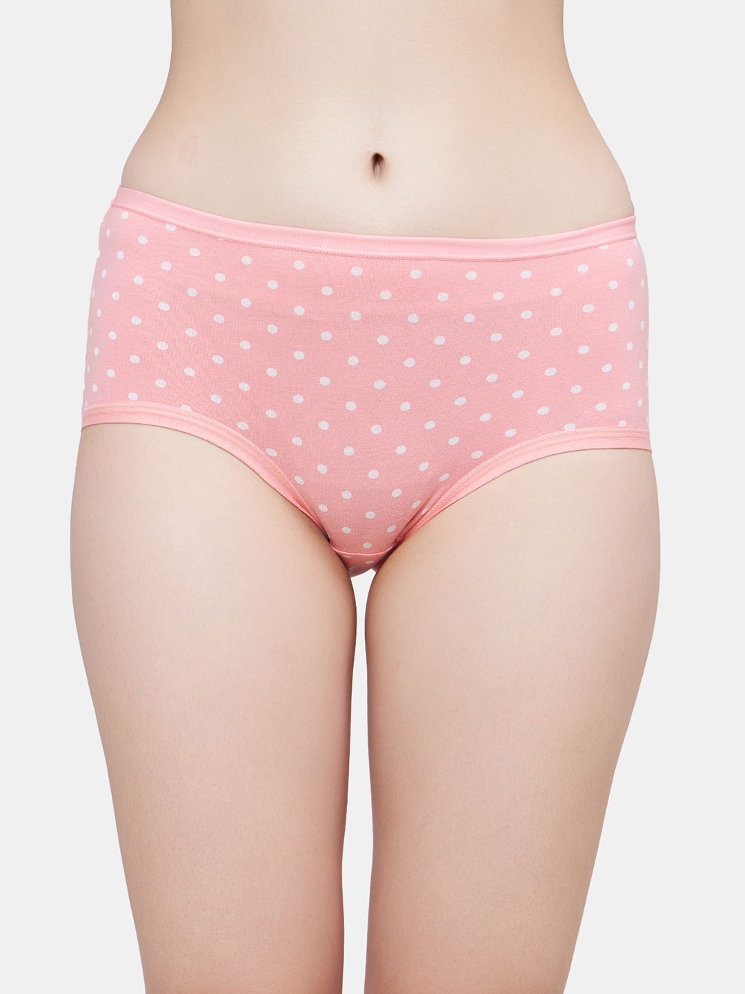 

PLUMBURY Women Pack Of 2 Polka Dot Printed Hipster Brief, Peach