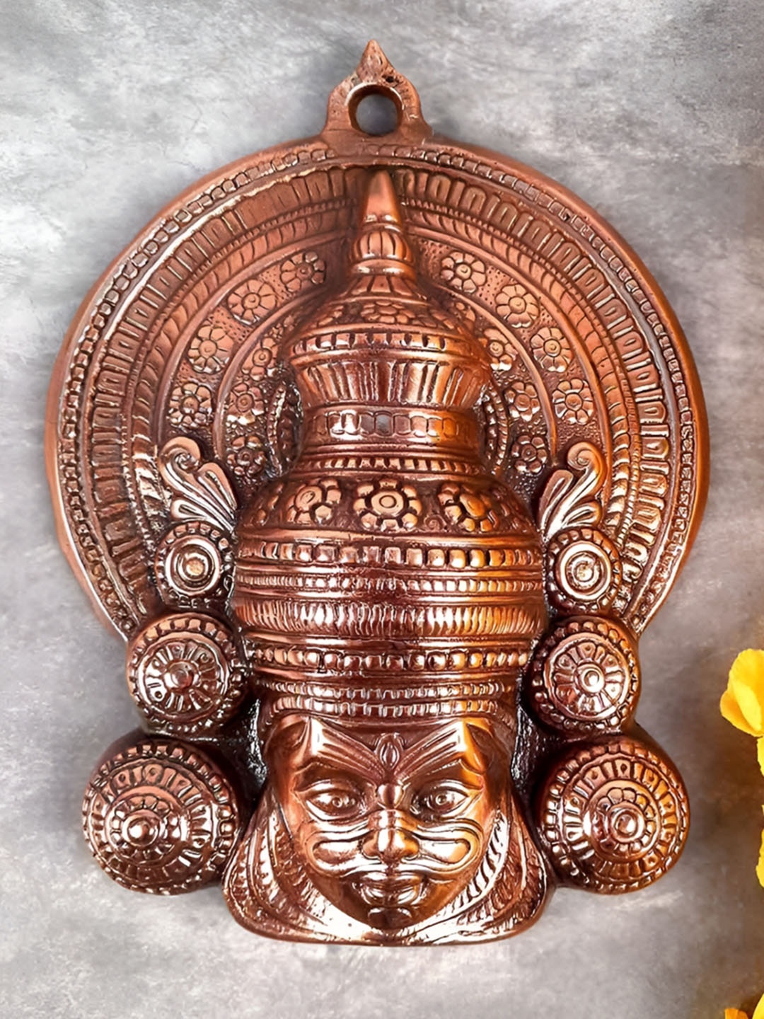 

apka mart Copper Toned Kathakali Mask Wall Hanging