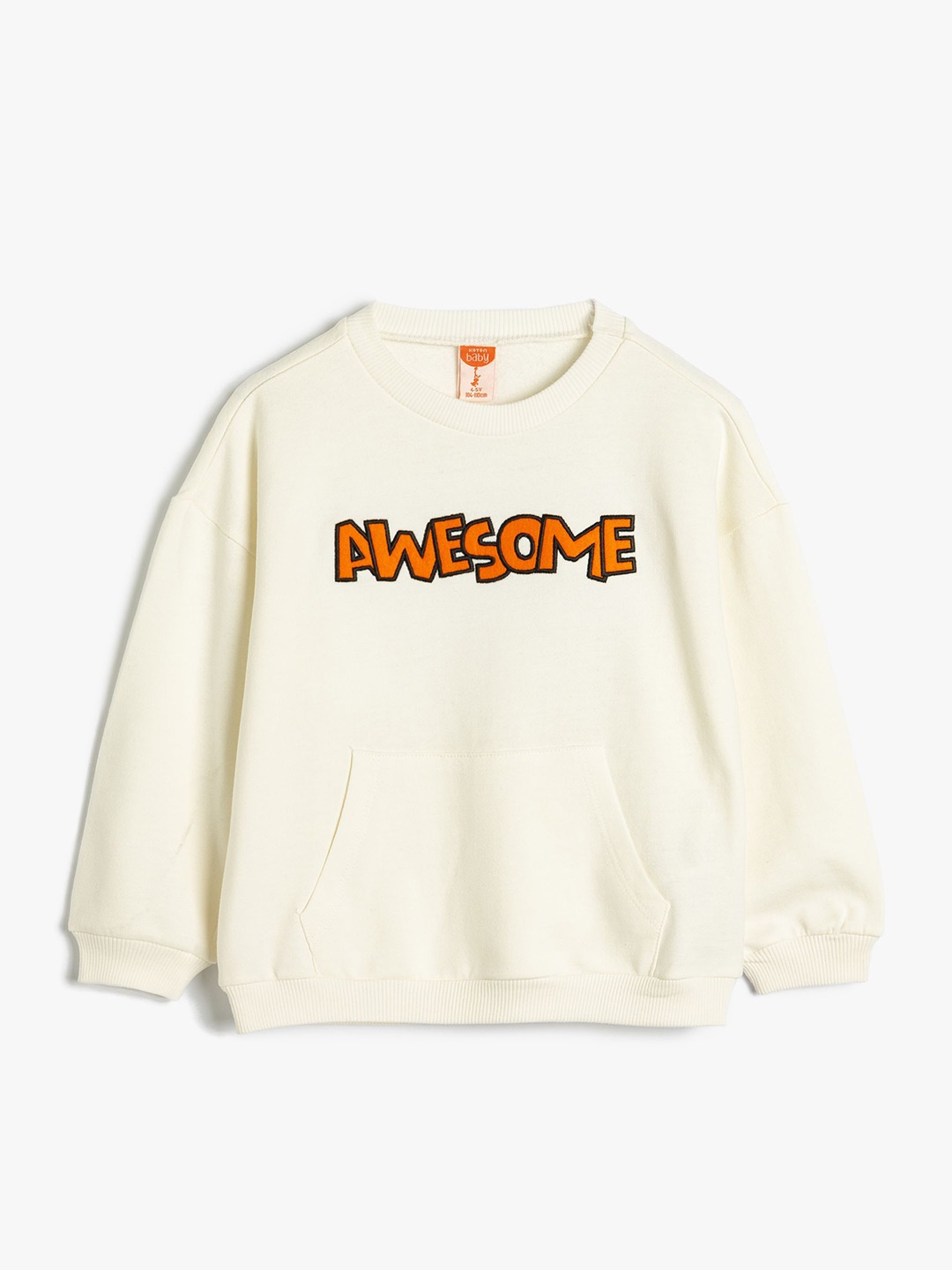 

Koton Boys Typography Printed Round Neck Cotton Pullover Sweatshirt, Beige